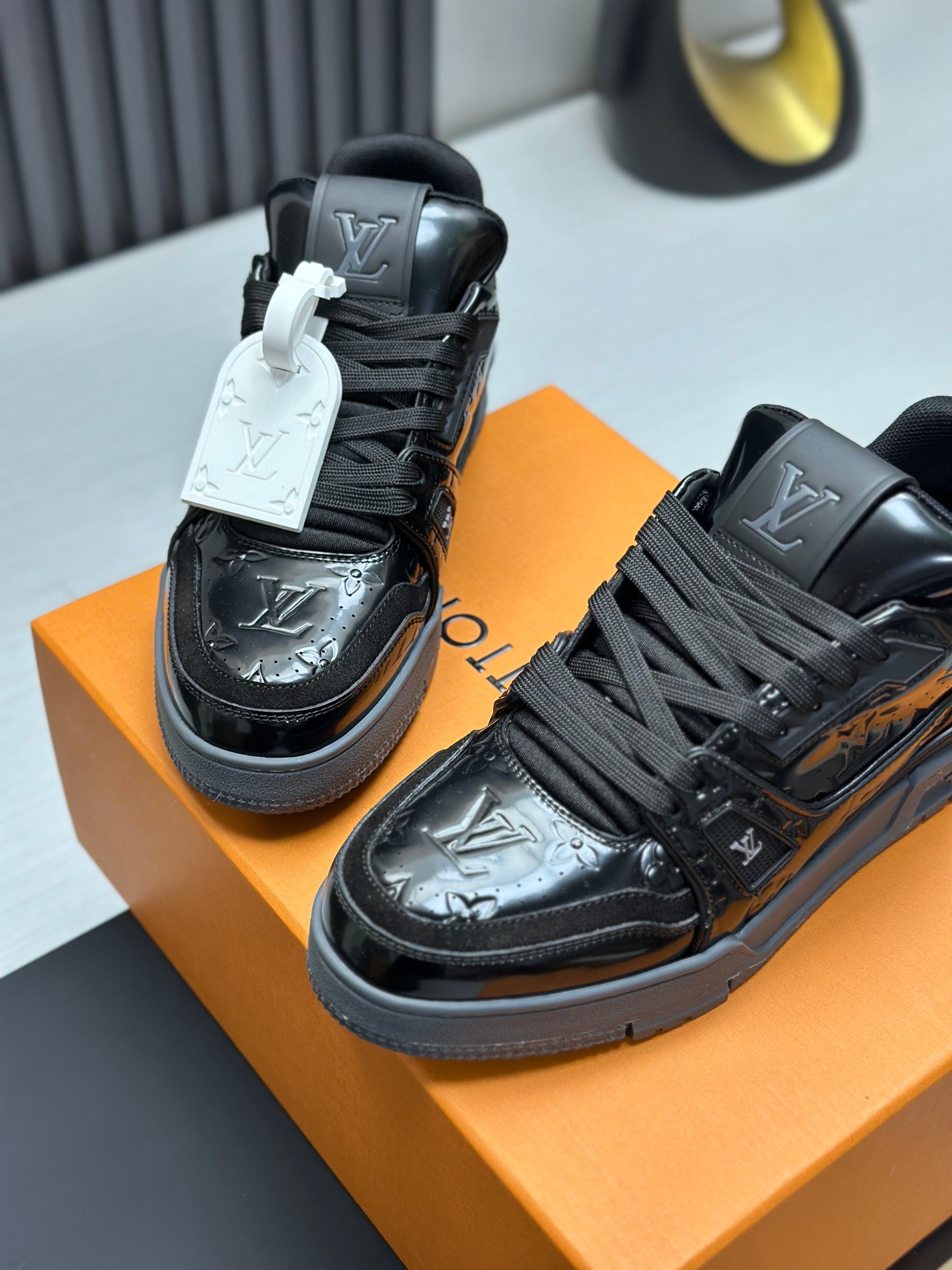 LV Trainers Patent Leather