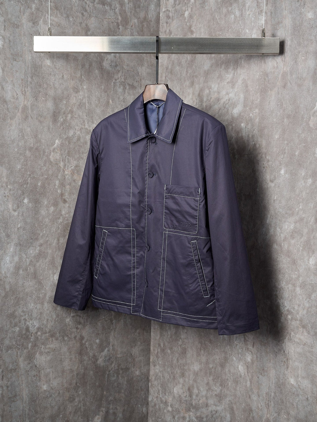 DIOR Navy Blue Pocket Embossed Work Jacket