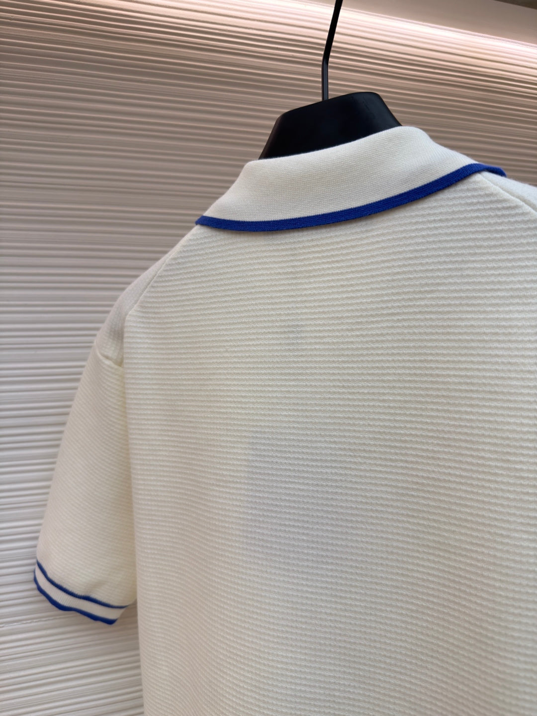 LV Pocket Letter Color Block Embroidered Knit Short-Sleeve Shirt