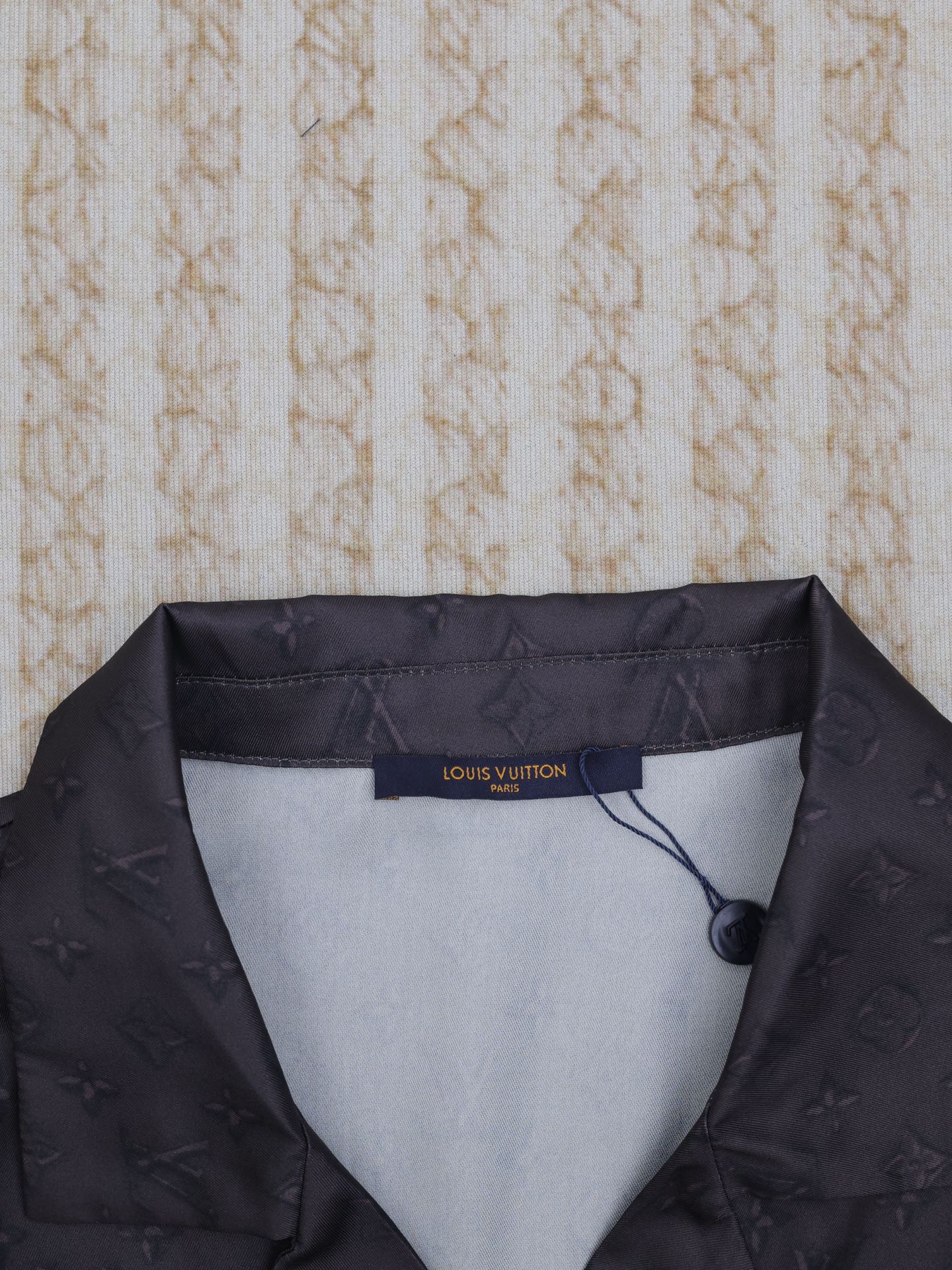 LV Jacquard Collar Short-Sleeve Shirt