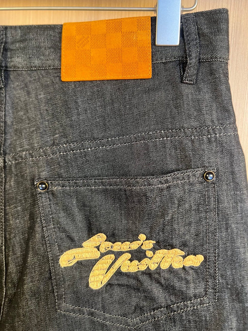 LV Raffia Denim Shorts