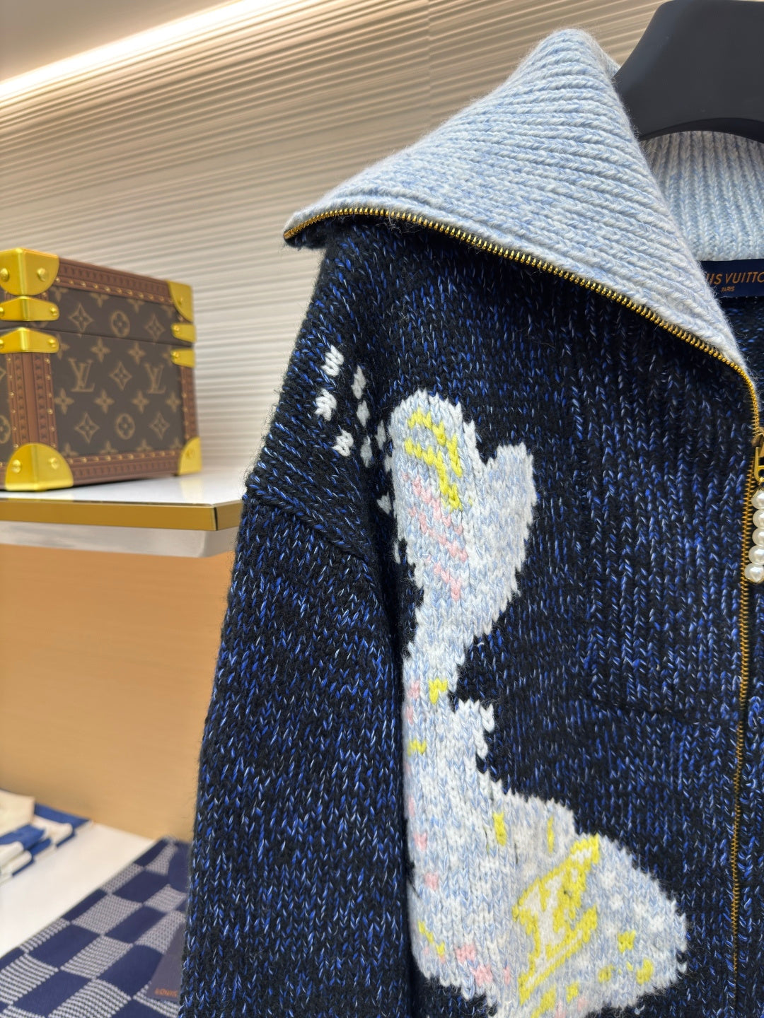 LV Pharrell &  Nigo Collection Zipper Knit Jacket