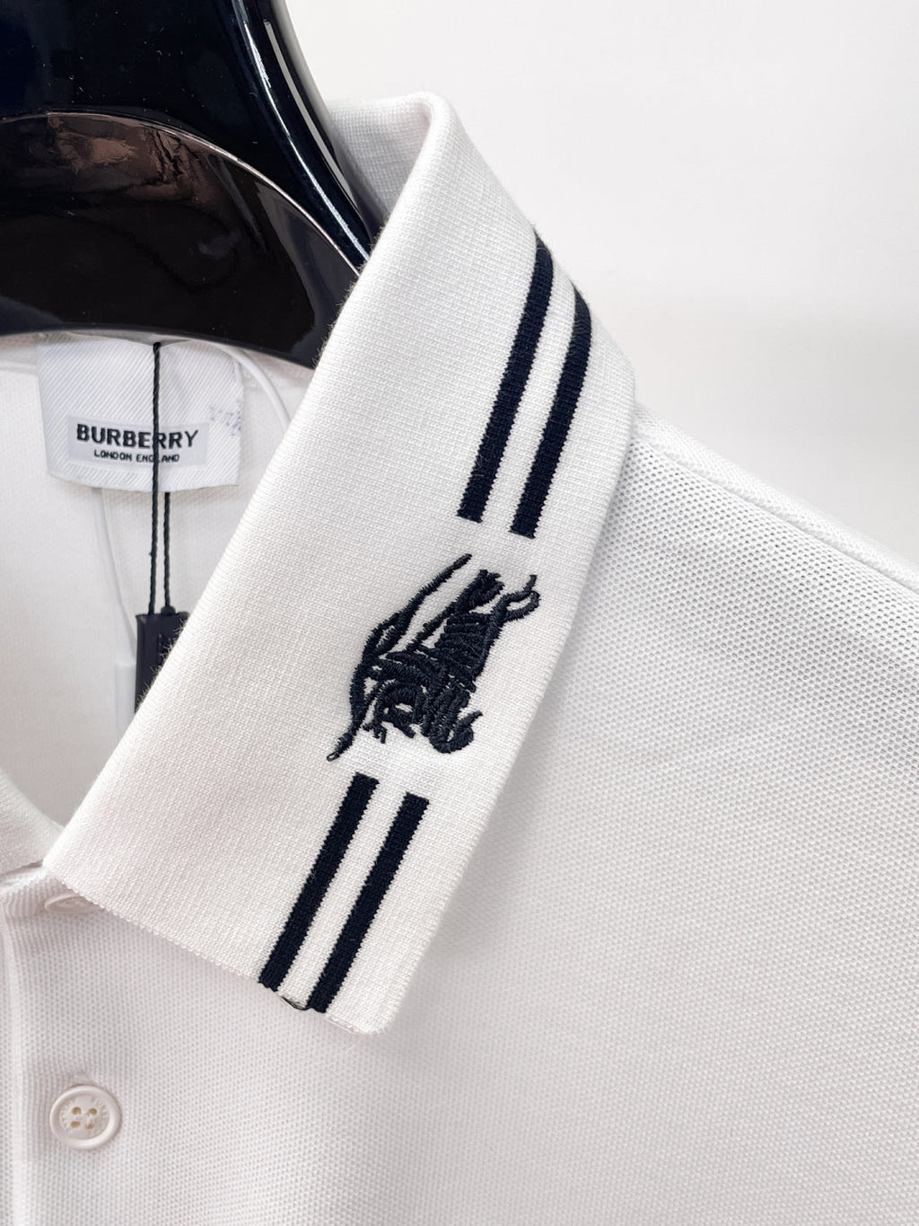 Burberry Embroidered Collar Polo Shirt