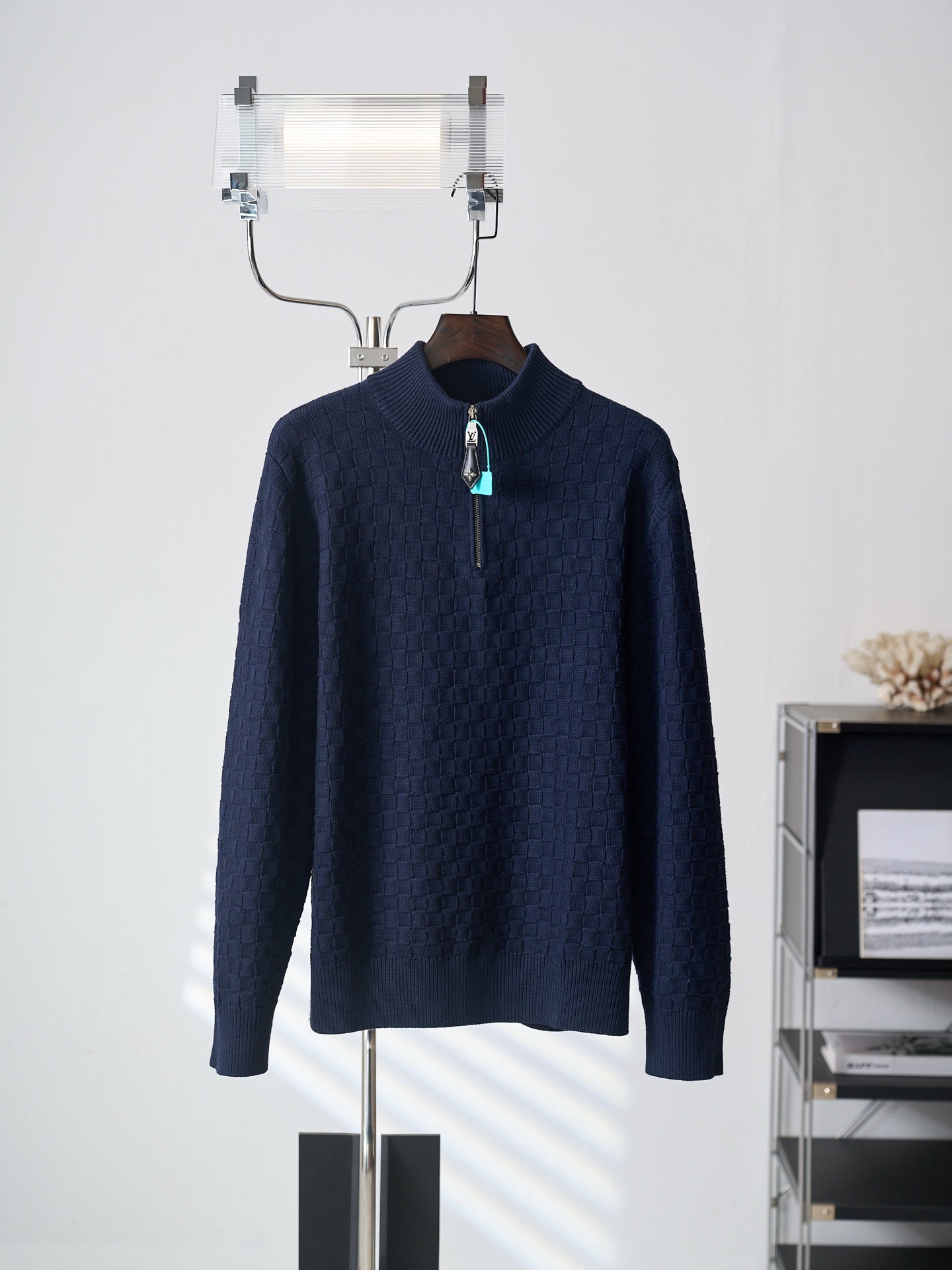 LV Damier Half-zip Knit Sweater