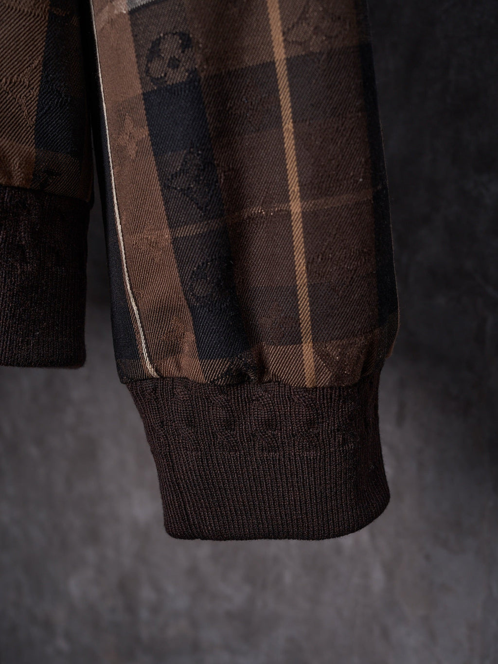 LV Jacquard Letter Applique Belted Hooded Jacket