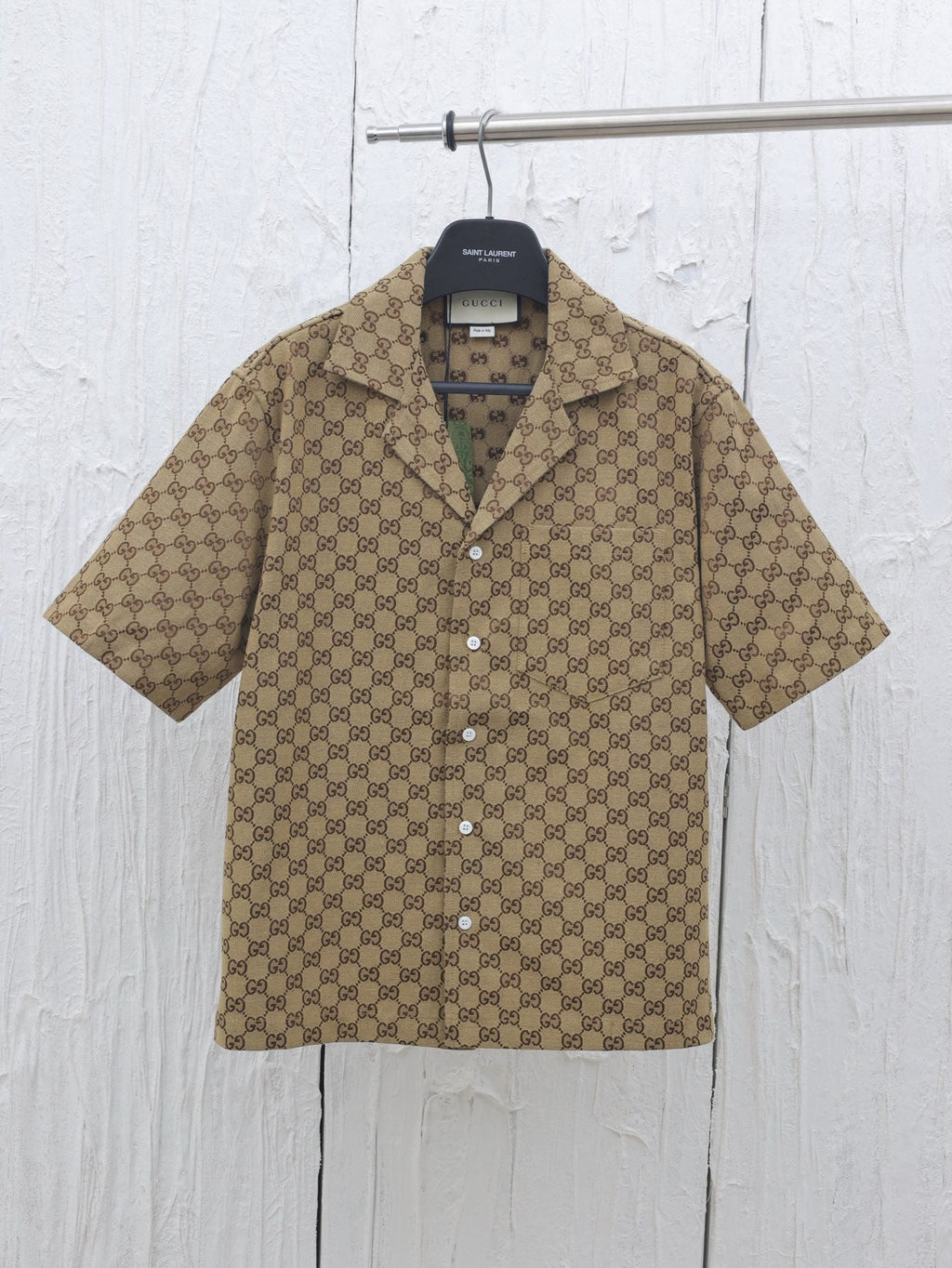 GG Autumn New Double G Jacquard Short-Sleeve Shirt