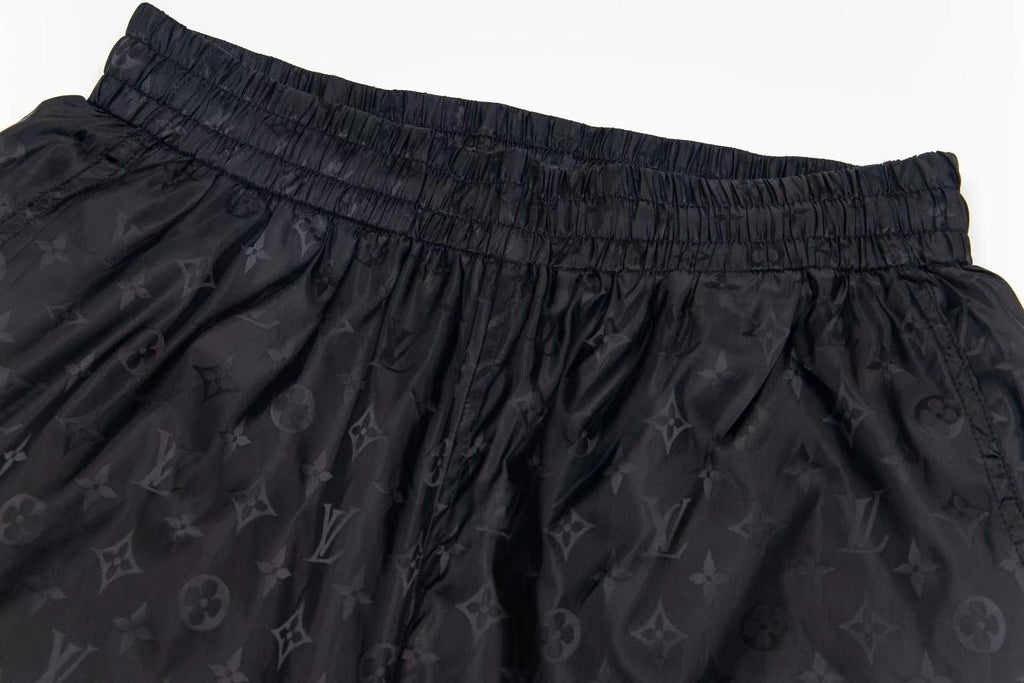 LV jacquard Silk Elastic Drawstring Shorts