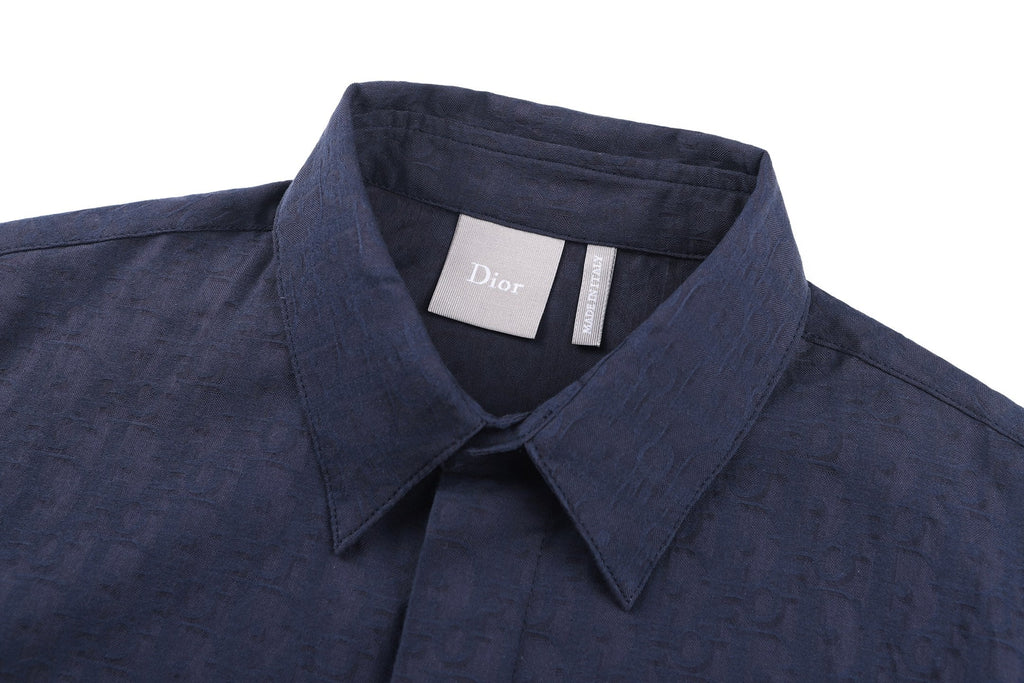 Dior Subtle Pattern & 3D Jacquard Short Sleeve Shirt