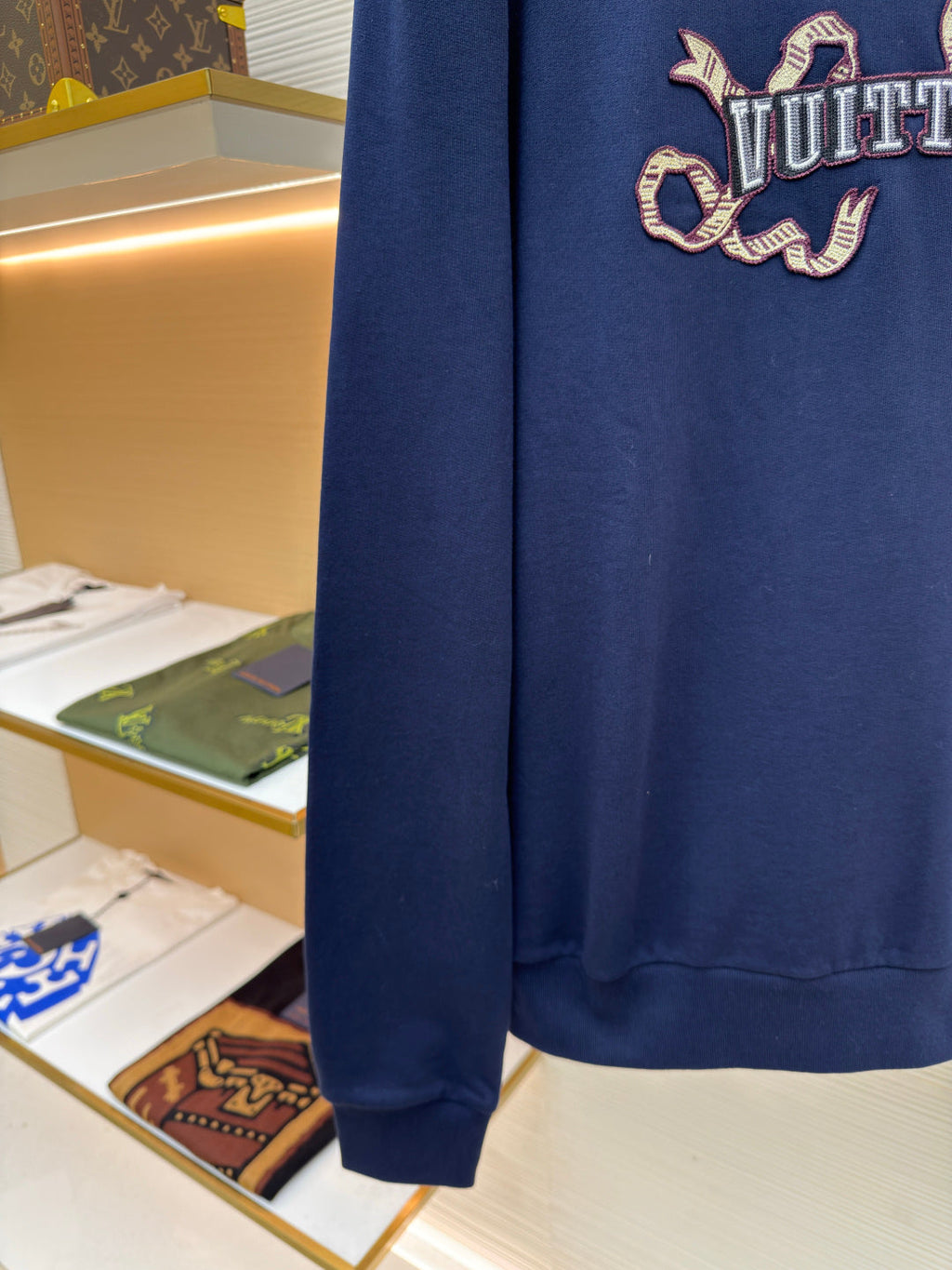 LV Pearl Yarn Patchwork Sweatshirt