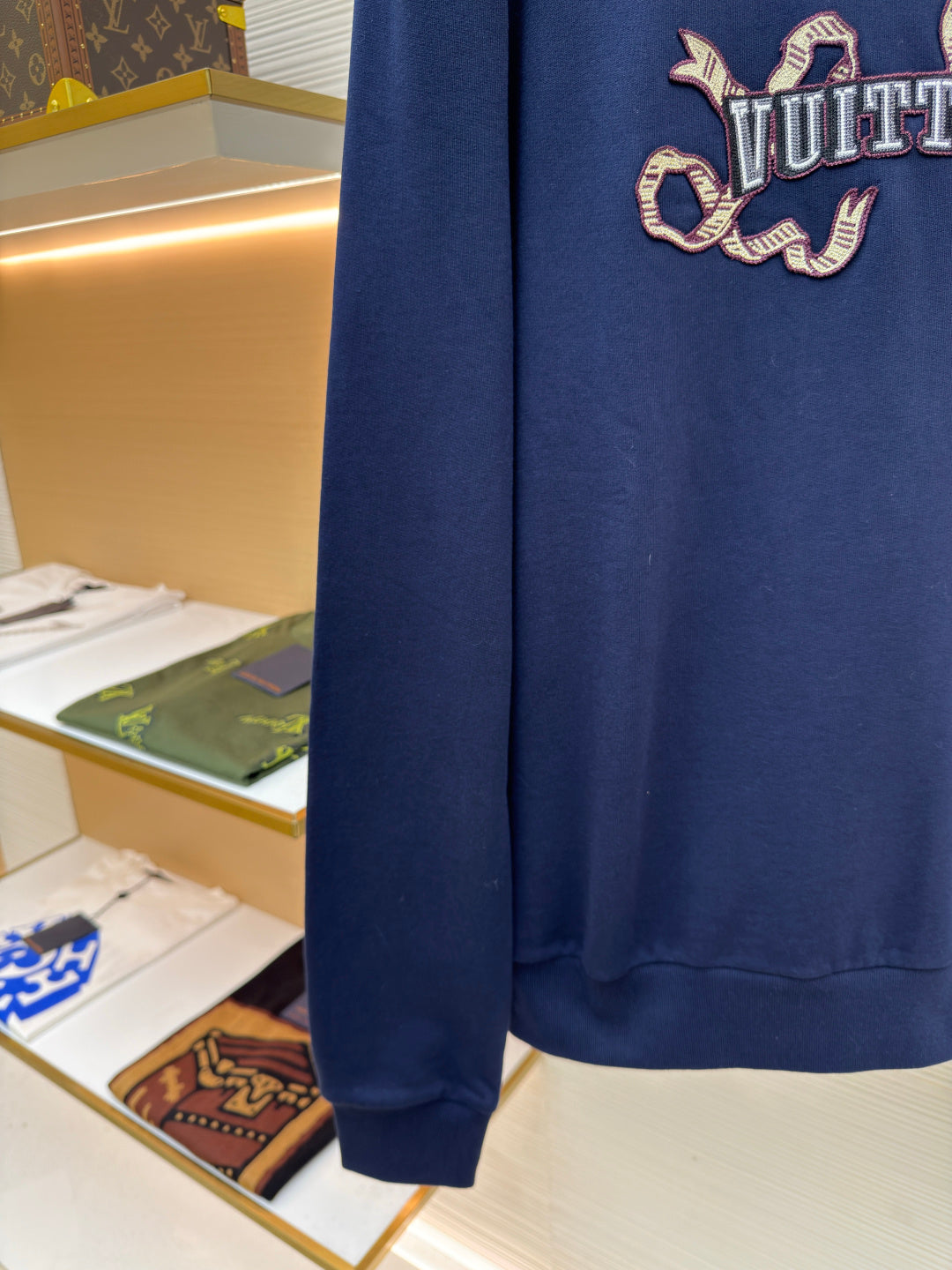 LV Pearl Yarn Patchwork Sweatshirt