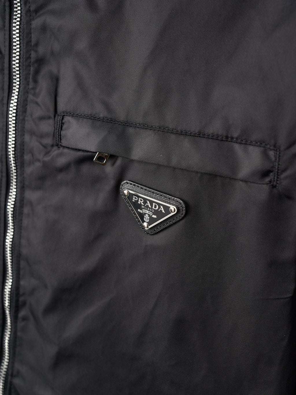 Prada Nylon Zipper Hooded Jacket