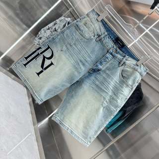 Amiri Letter Embroidered Denim Shirts