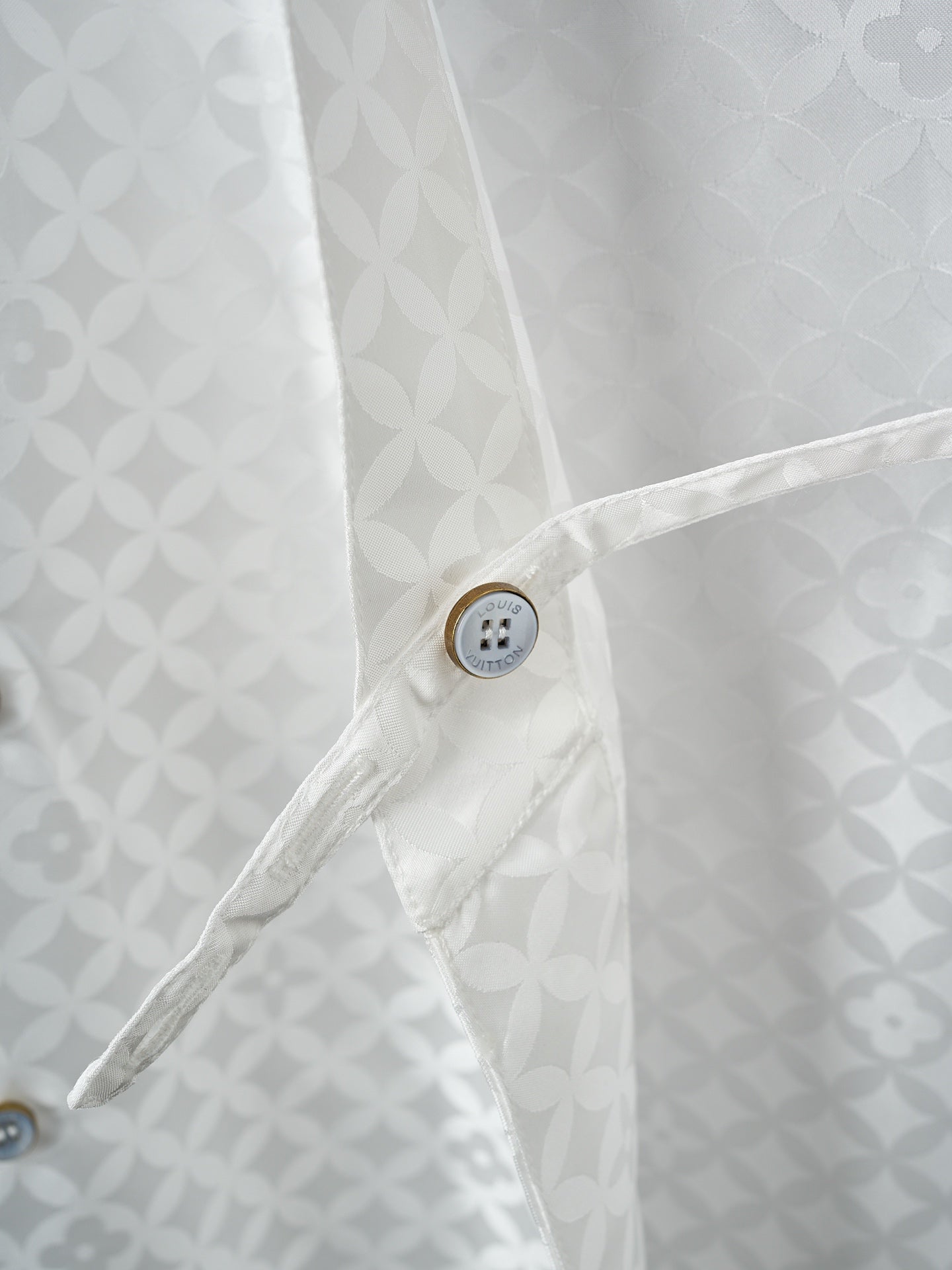 LV Nigo Collaboration Series Four-Leaf Clover Jacquard Kimono-Style Long-Sleeved Shirt