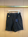 LV Raffia Denim Shorts