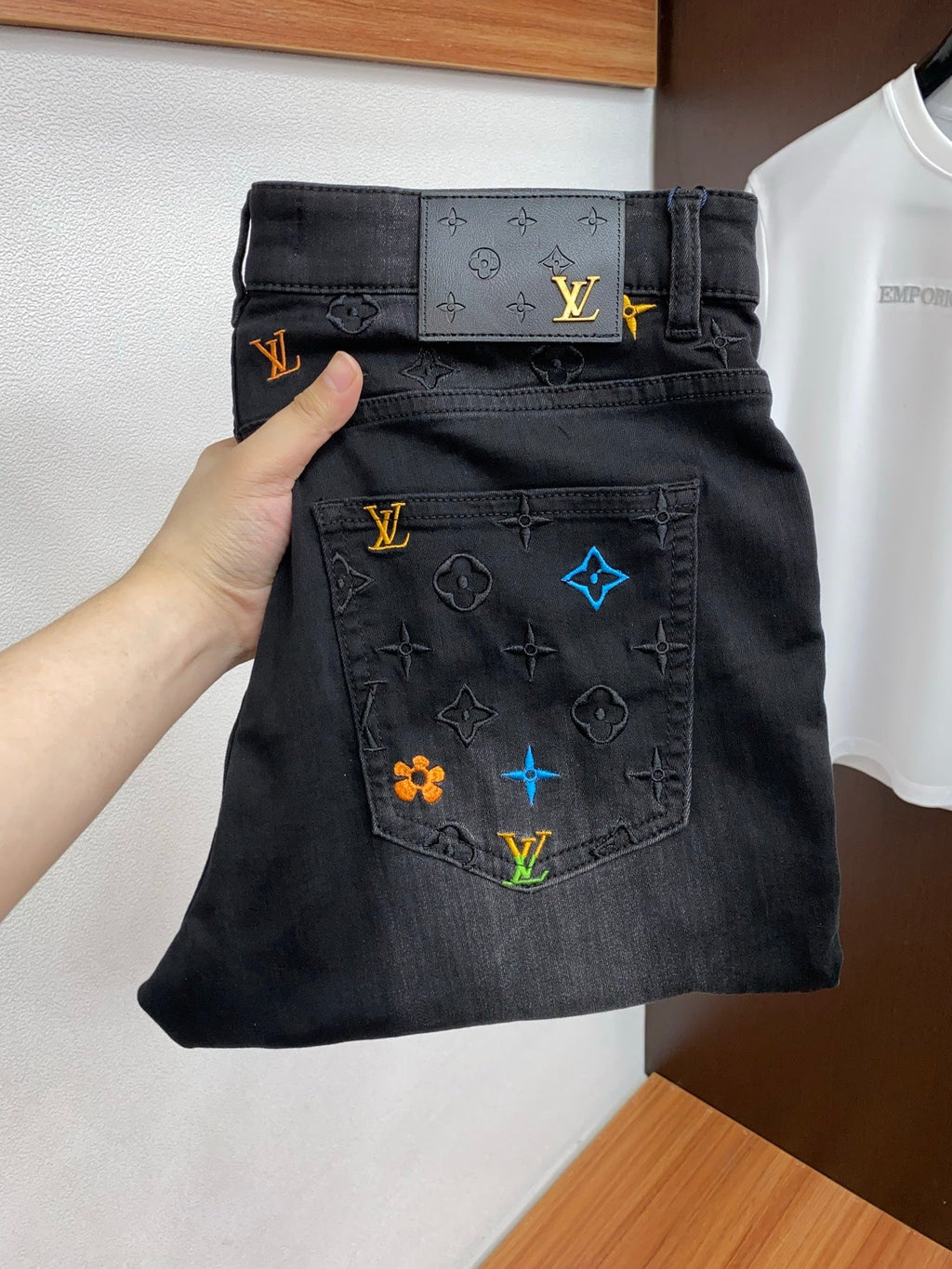 LV Slim Fit Straight-Leg Jeans