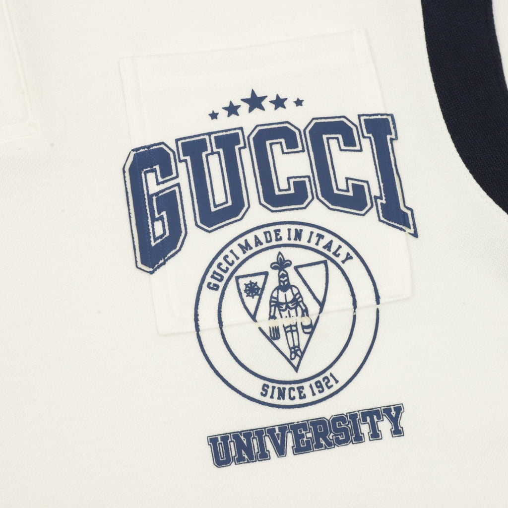 GG Embroidered Letter Collar Long-Sleeve Shirt