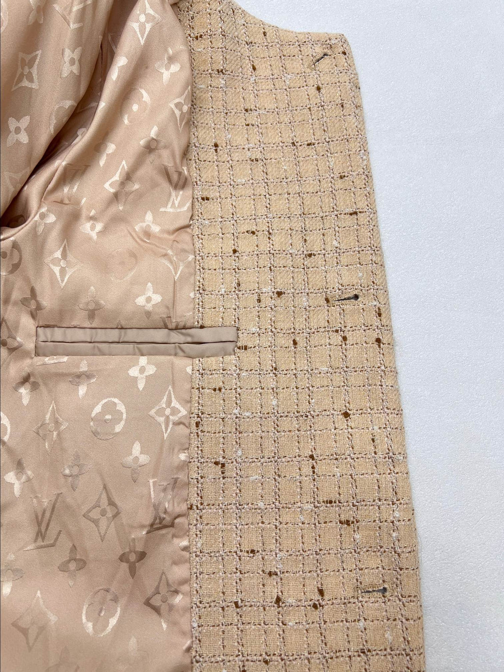 LV Gold Threaded Leather Label Jacket