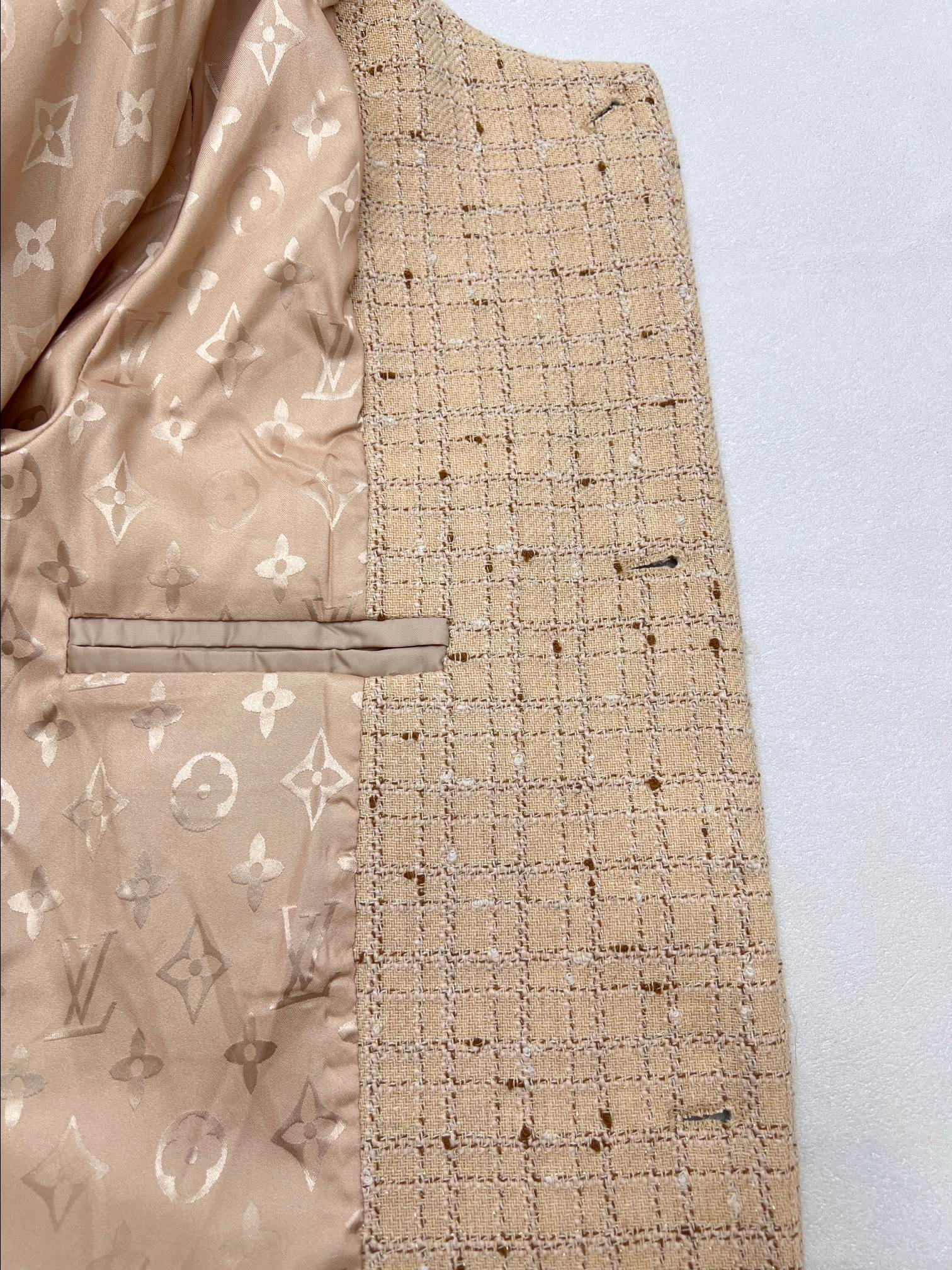 LV Gold Threaded Leather Label Jacket