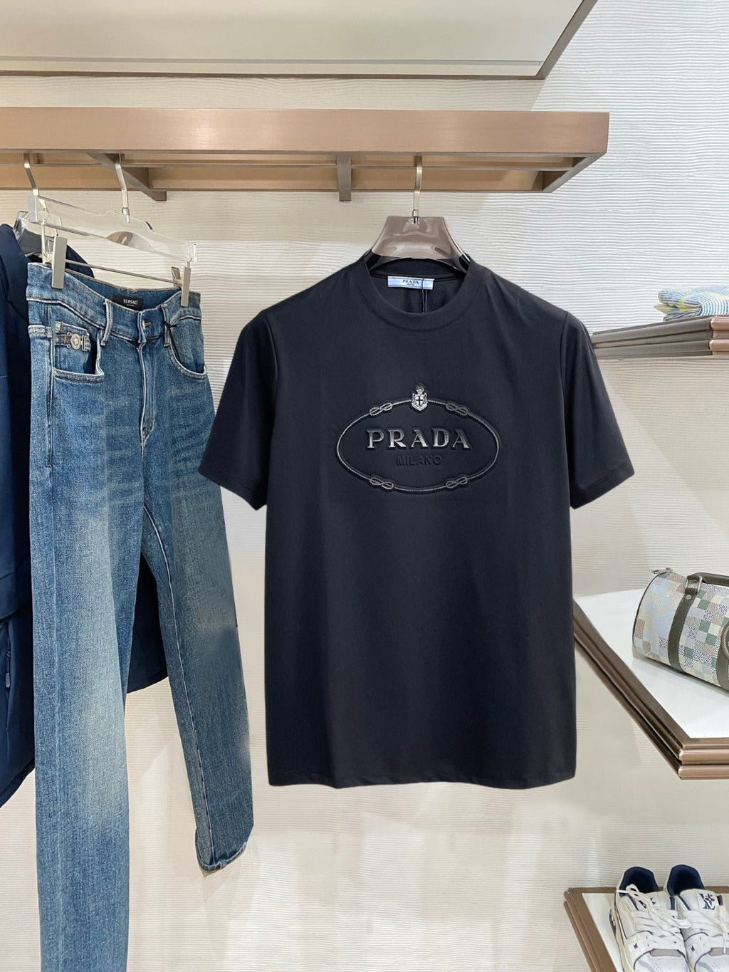 Prada Embossed Letter T-Shirt