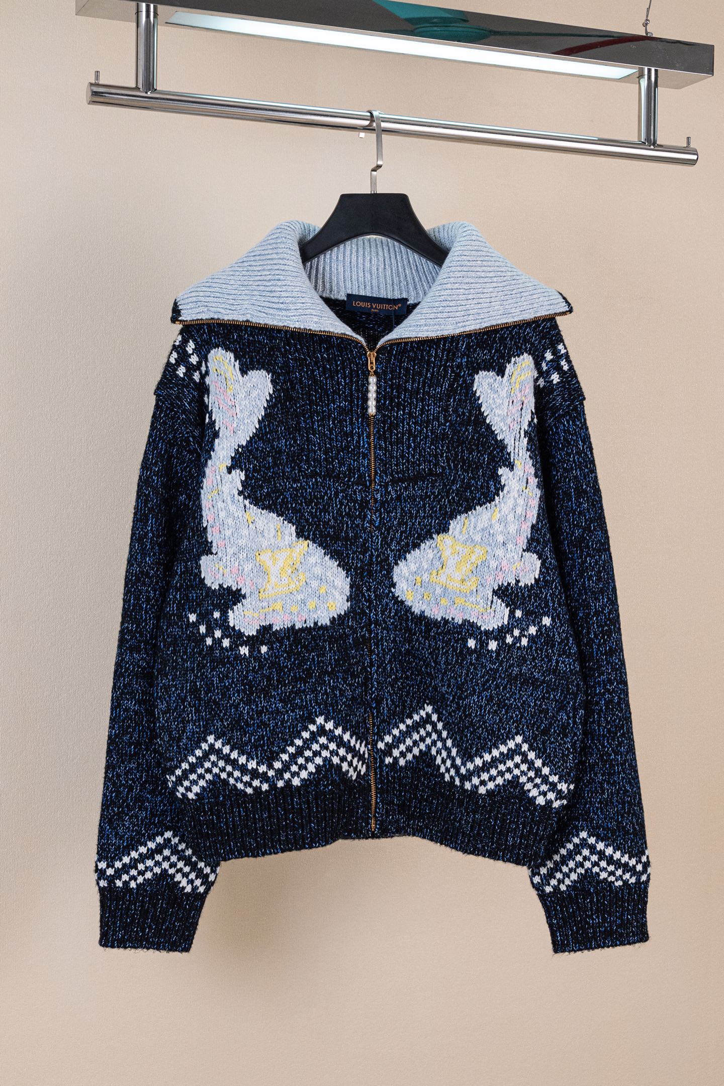 LV Pharrell &  Nigo Collection Zipper Knit Jacket