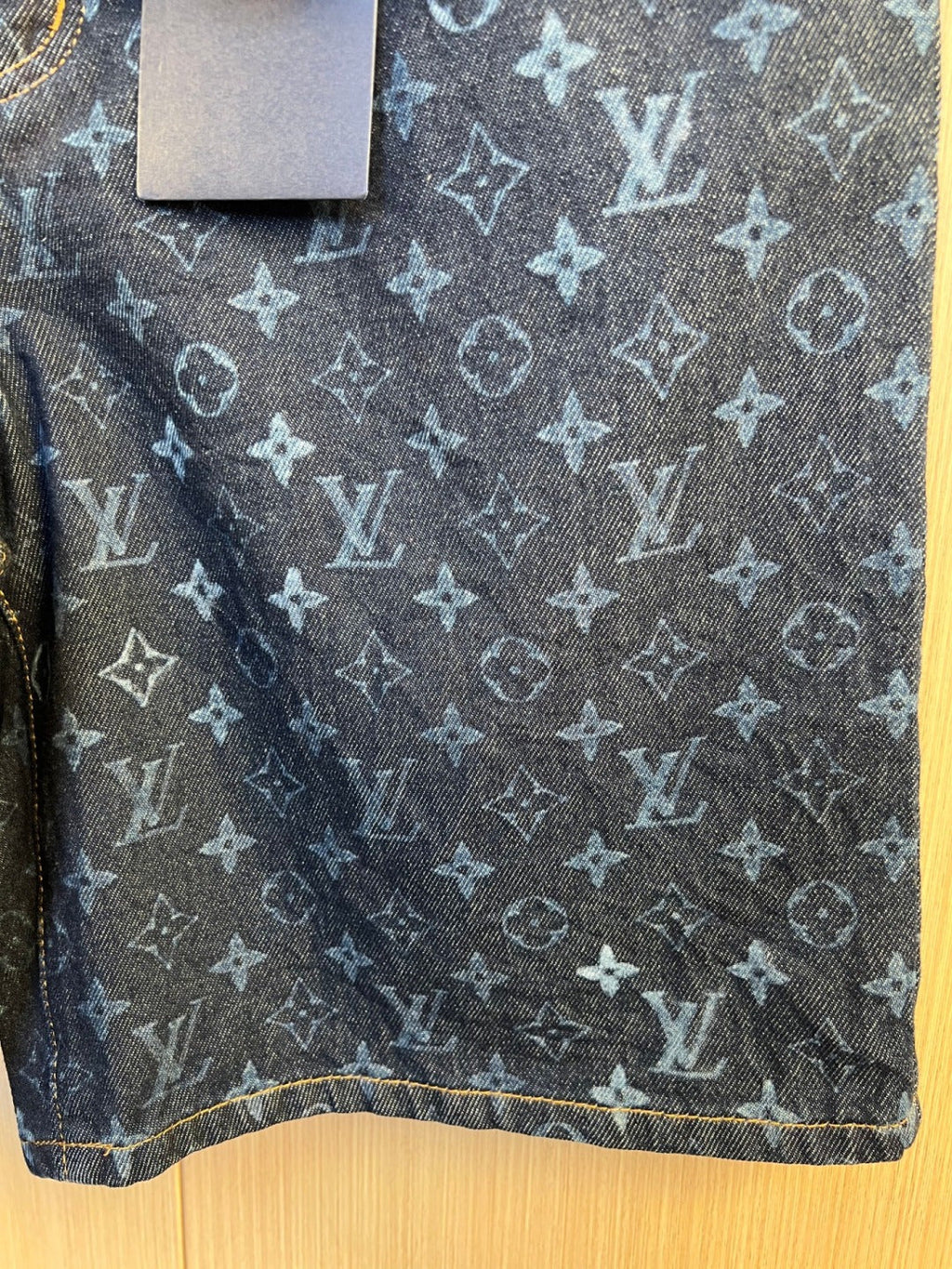 LV Burnout Gradient Denim Shorts