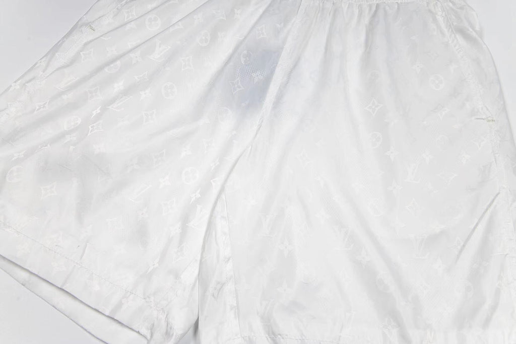 LV jacquard Silk Elastic Drawstring Shorts