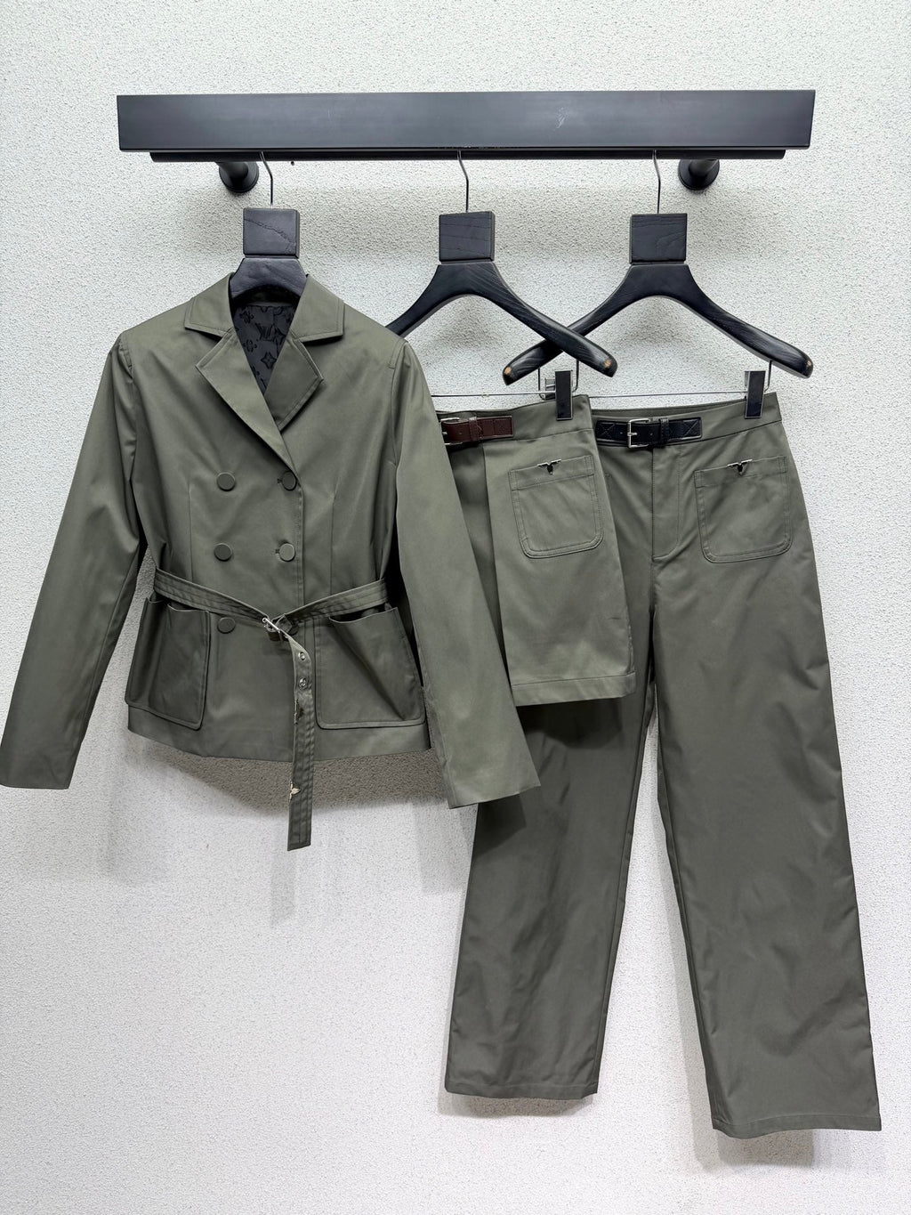 LV Military Green Metallic Jacket - Women's