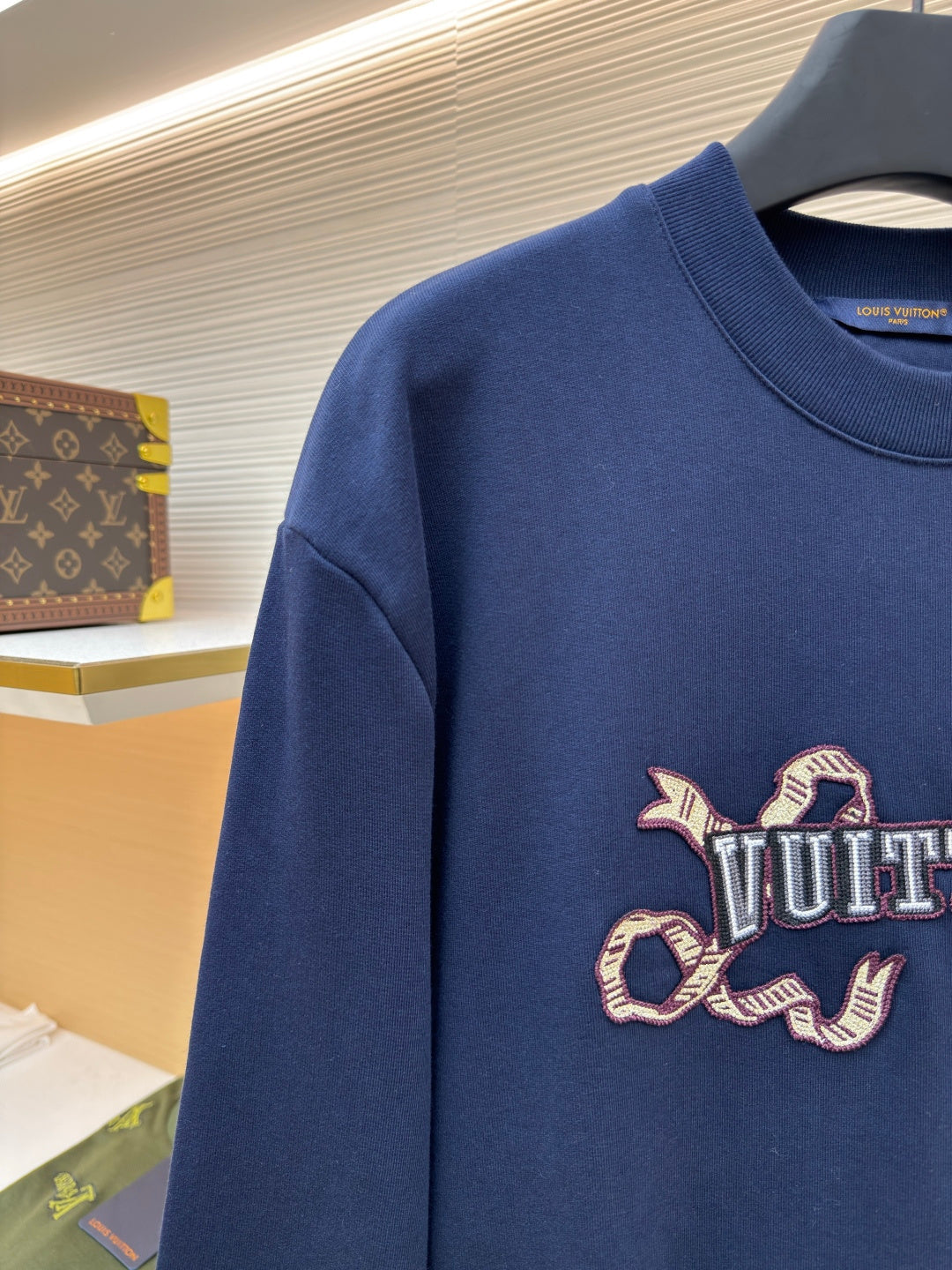 LV Pearl Yarn Patchwork Sweatshirt