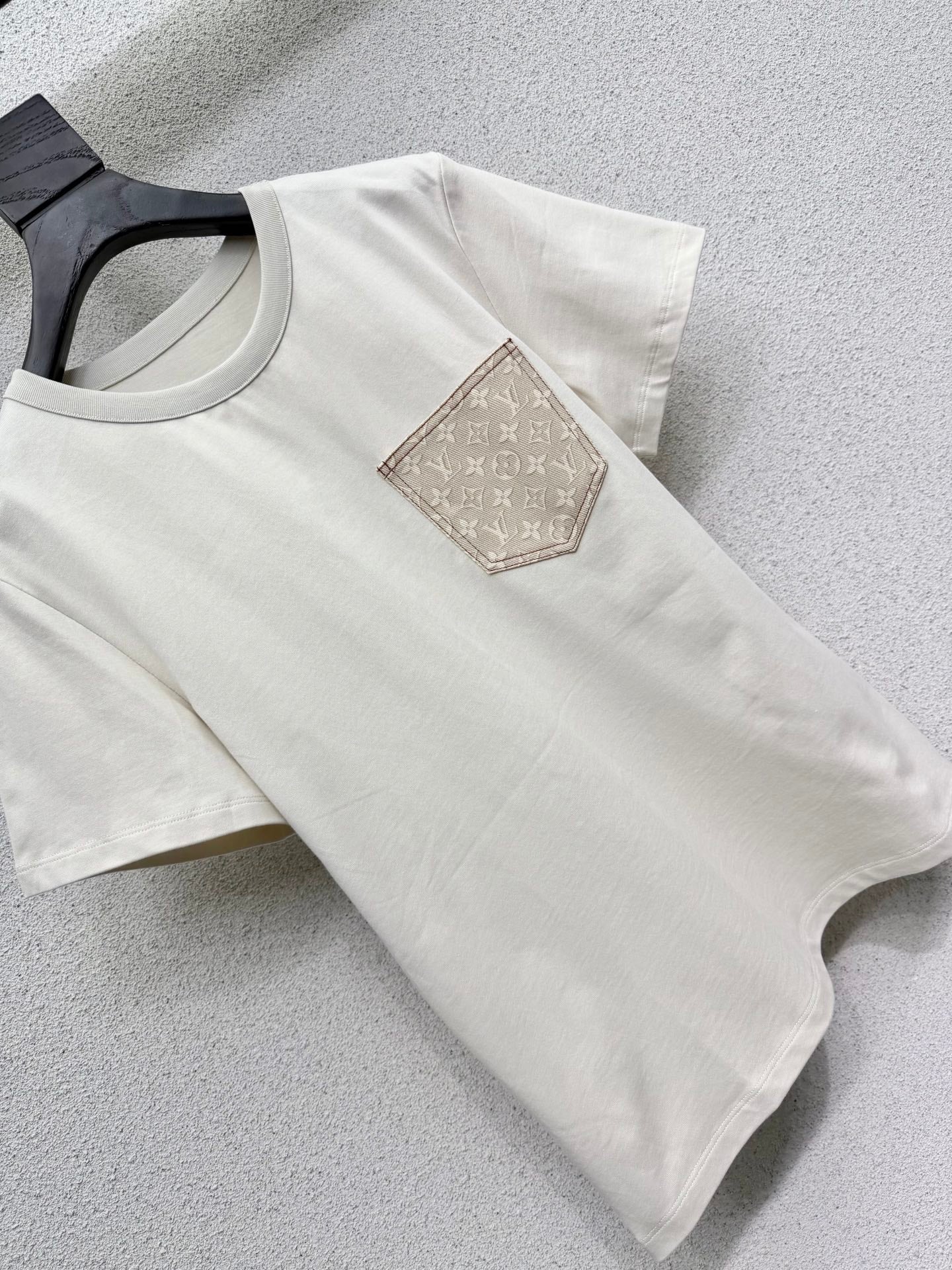 LV Monogram Print Pocket T-Shirt - Women's