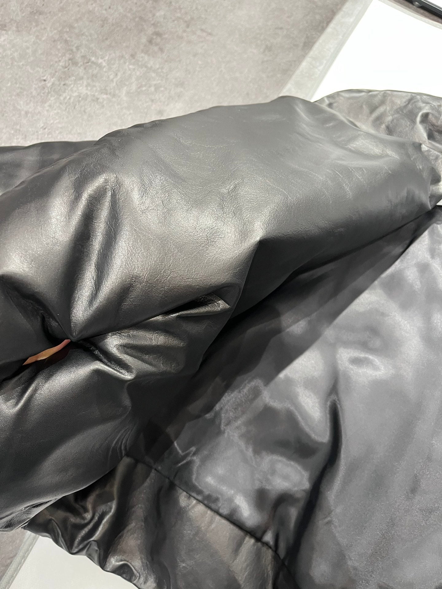 Women's YSL Embroidered Leather Down Jacket