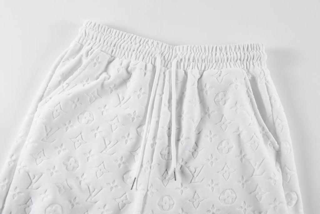 LV Monogram jacquard velvet shorts
