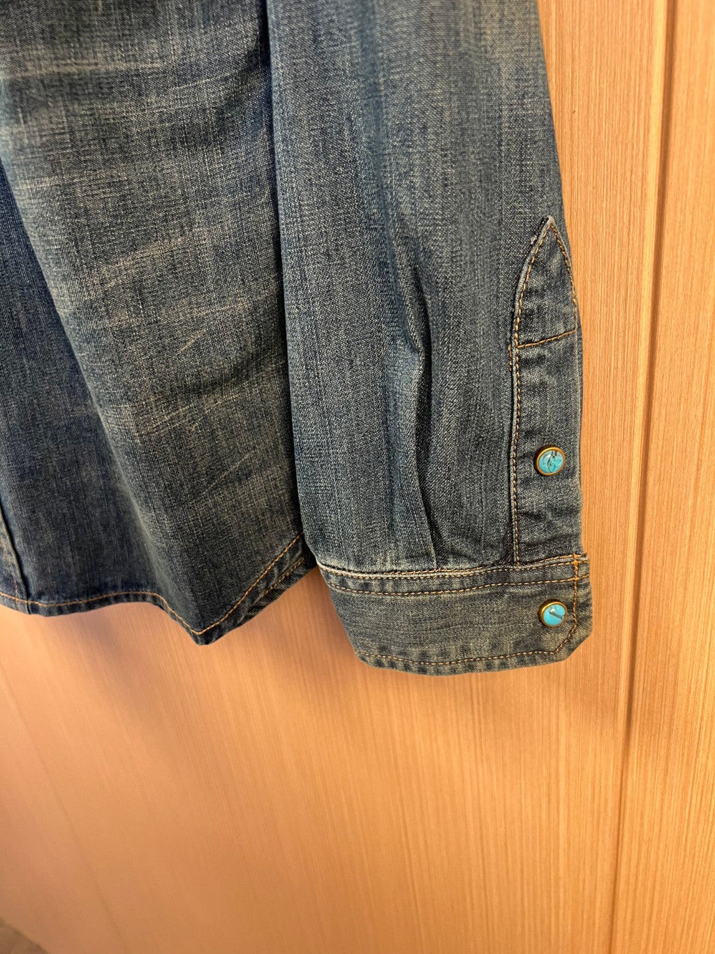 LV Long-sleeved Studded Denim Shirt