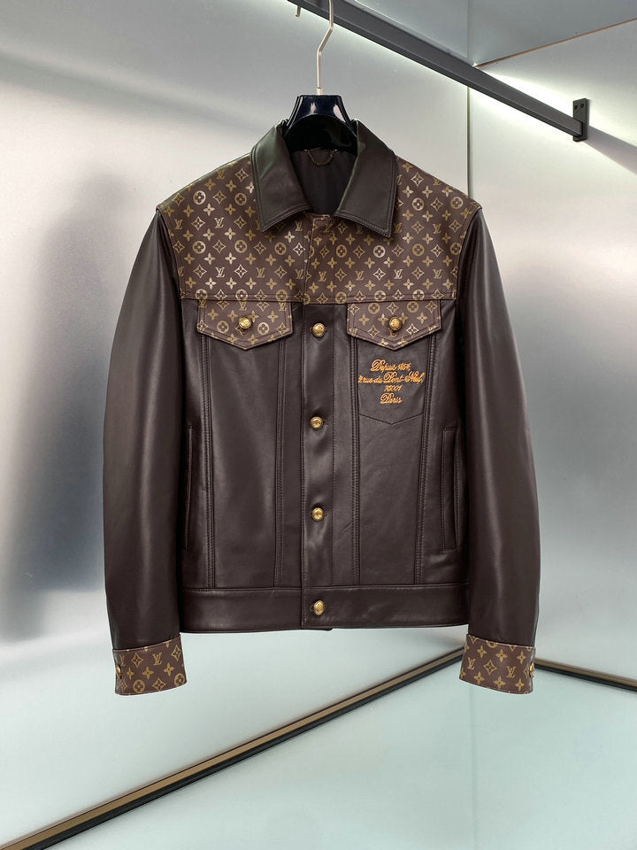 LV RUNWAY DOWN LEATHER JACKET