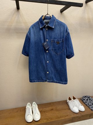 Prada Denim Shirt Sleeve Shirt