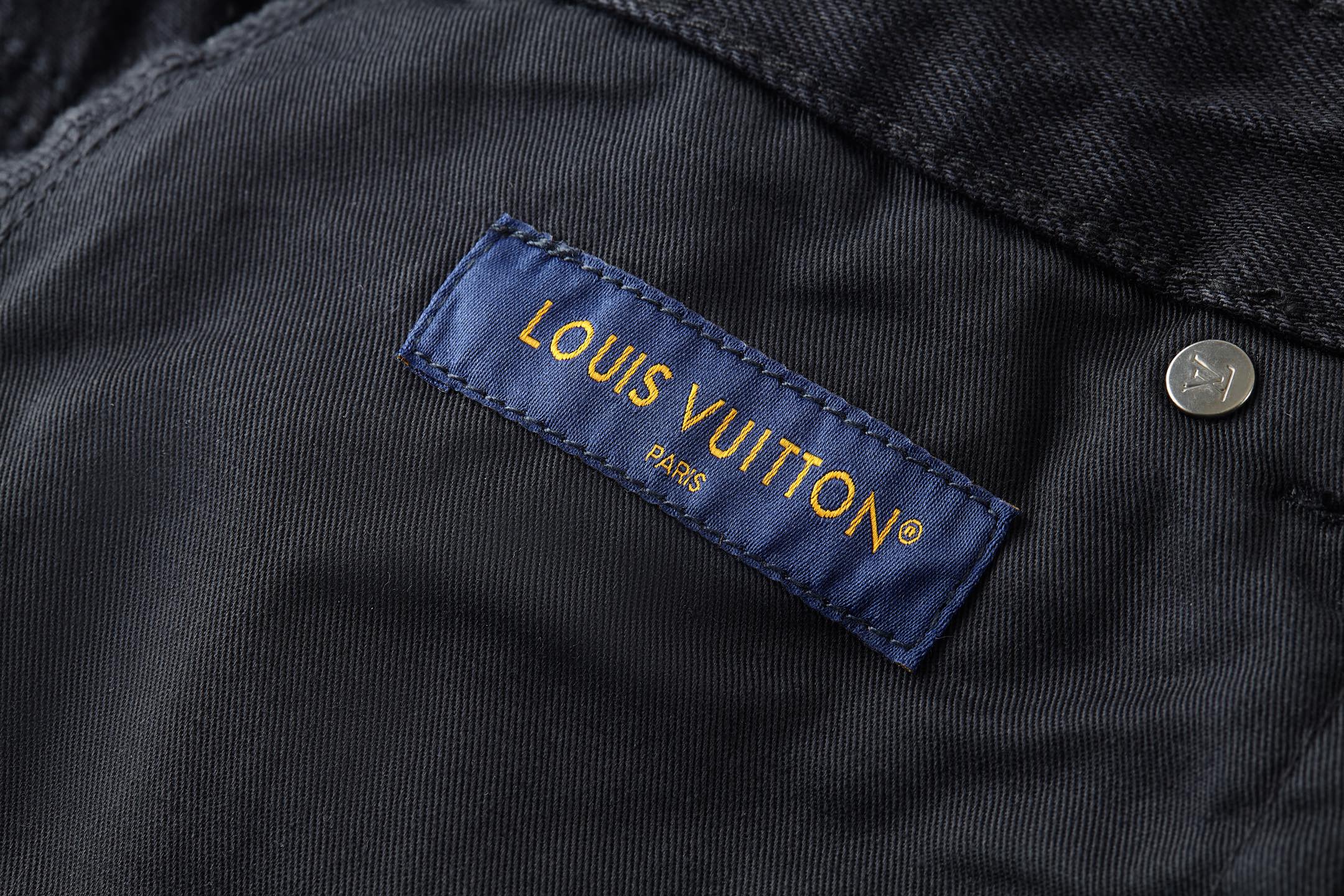 LV Ripped and Distressed Denim Pants