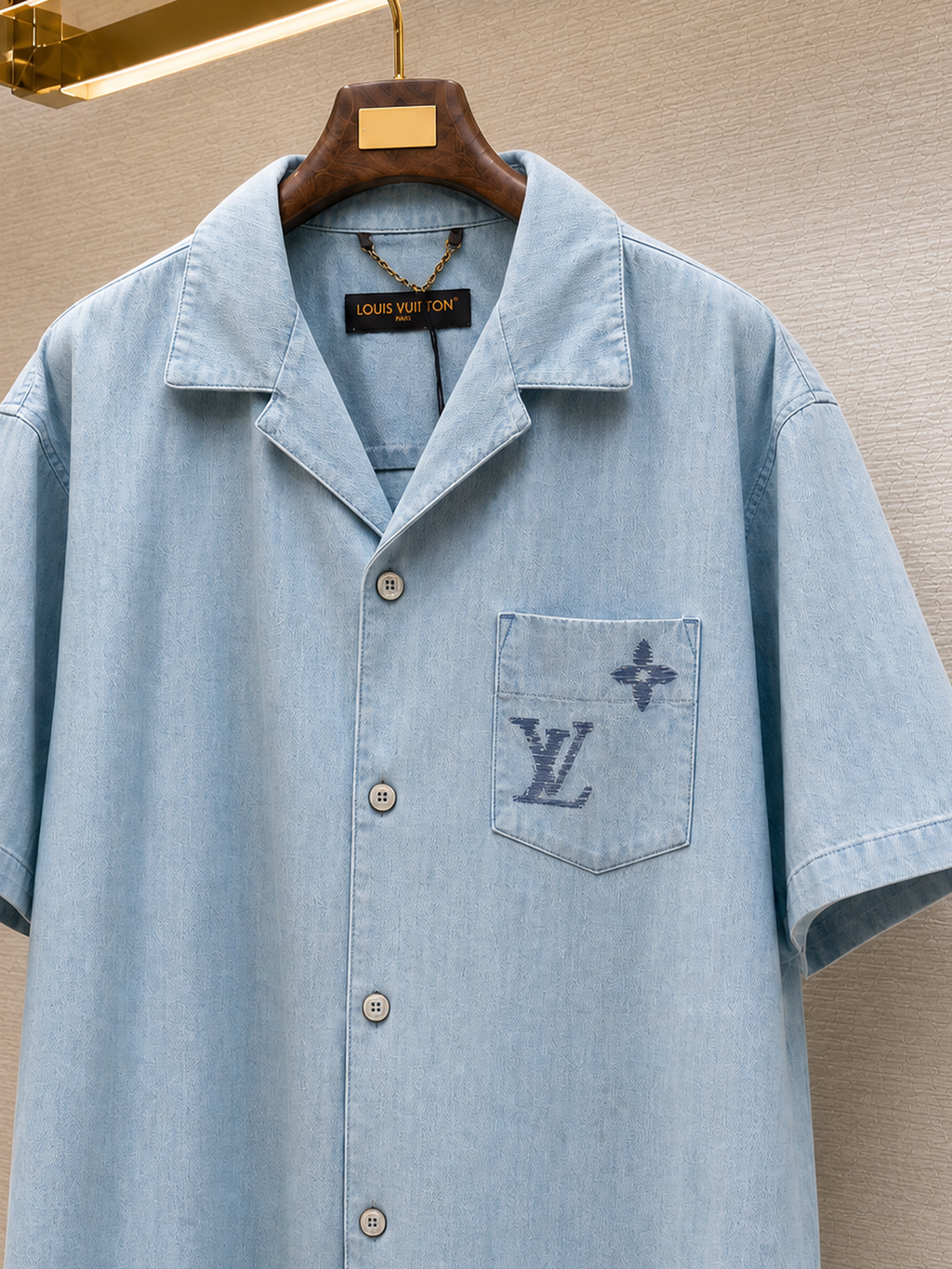 LV Misty Blue Embroidered Shirt