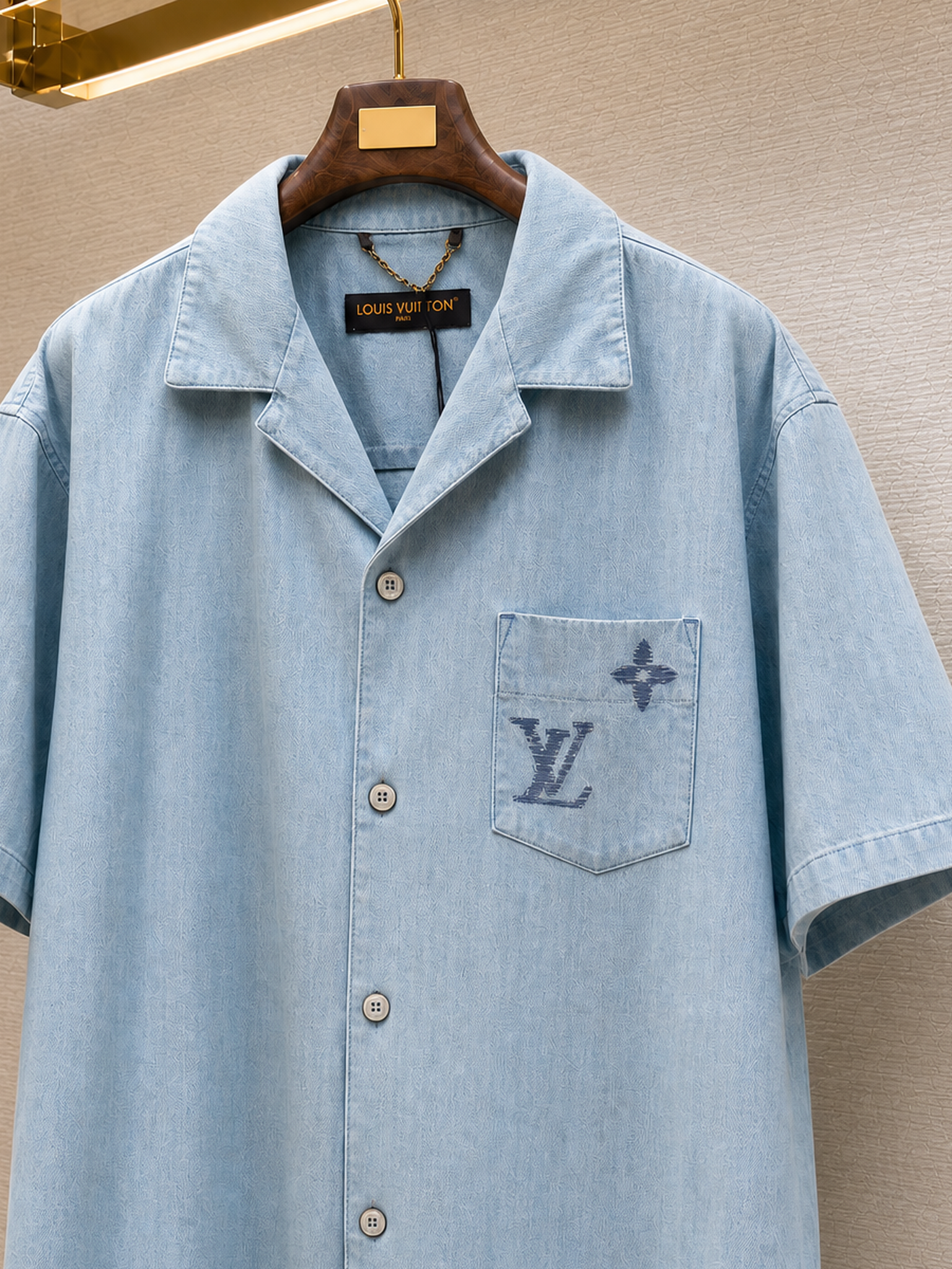 LV Misty Blue Embroidered Shirt