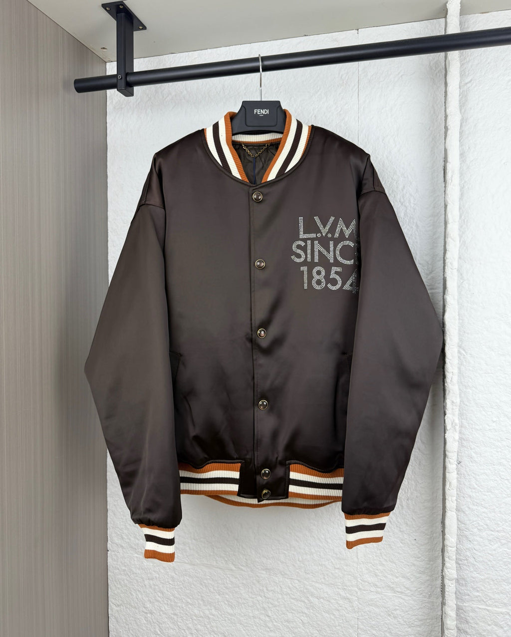 LV Rhinestone Letter Embriodery Bomber Jacke
