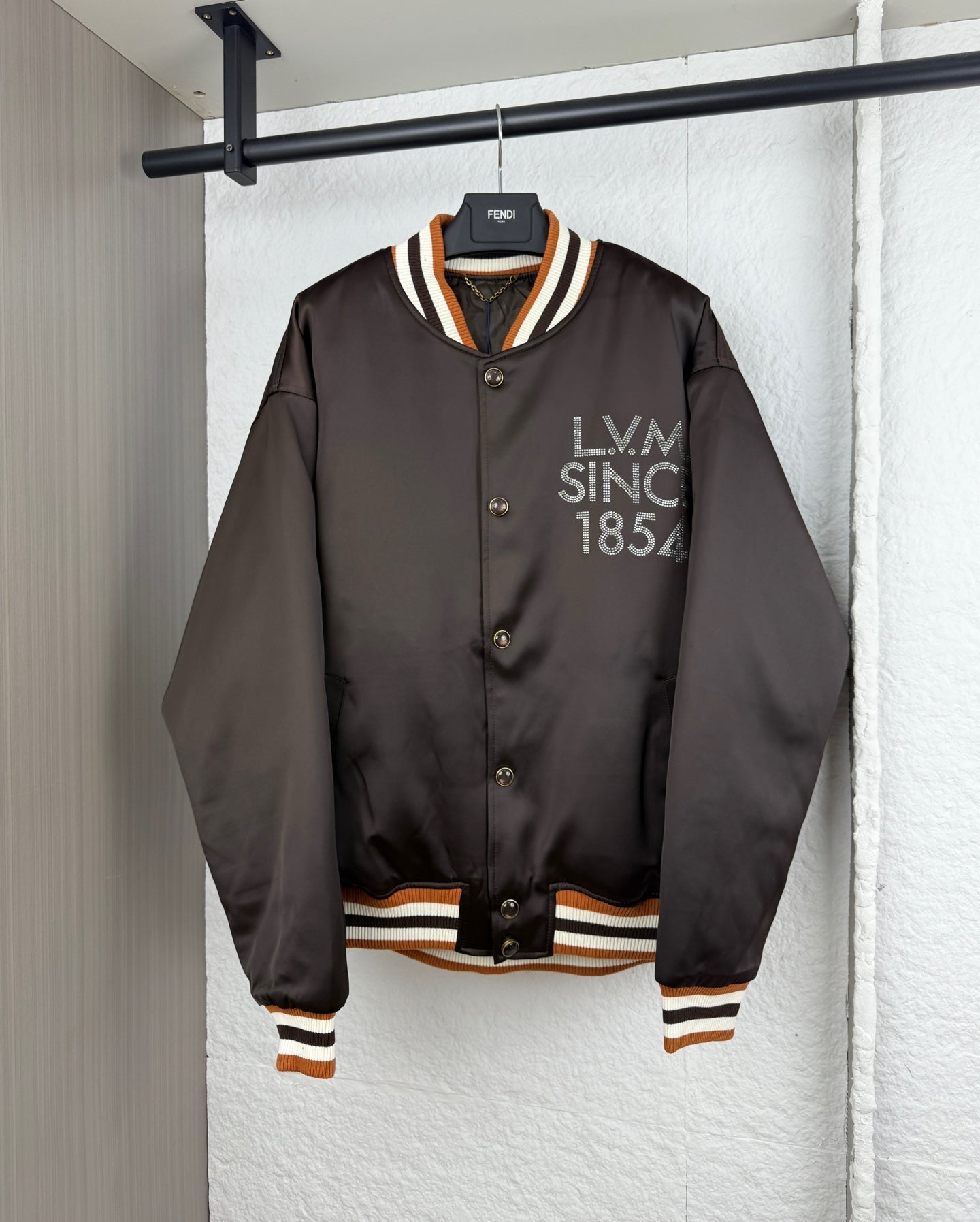 LV Rhinestone Letter Embriodery Bomber Jacke