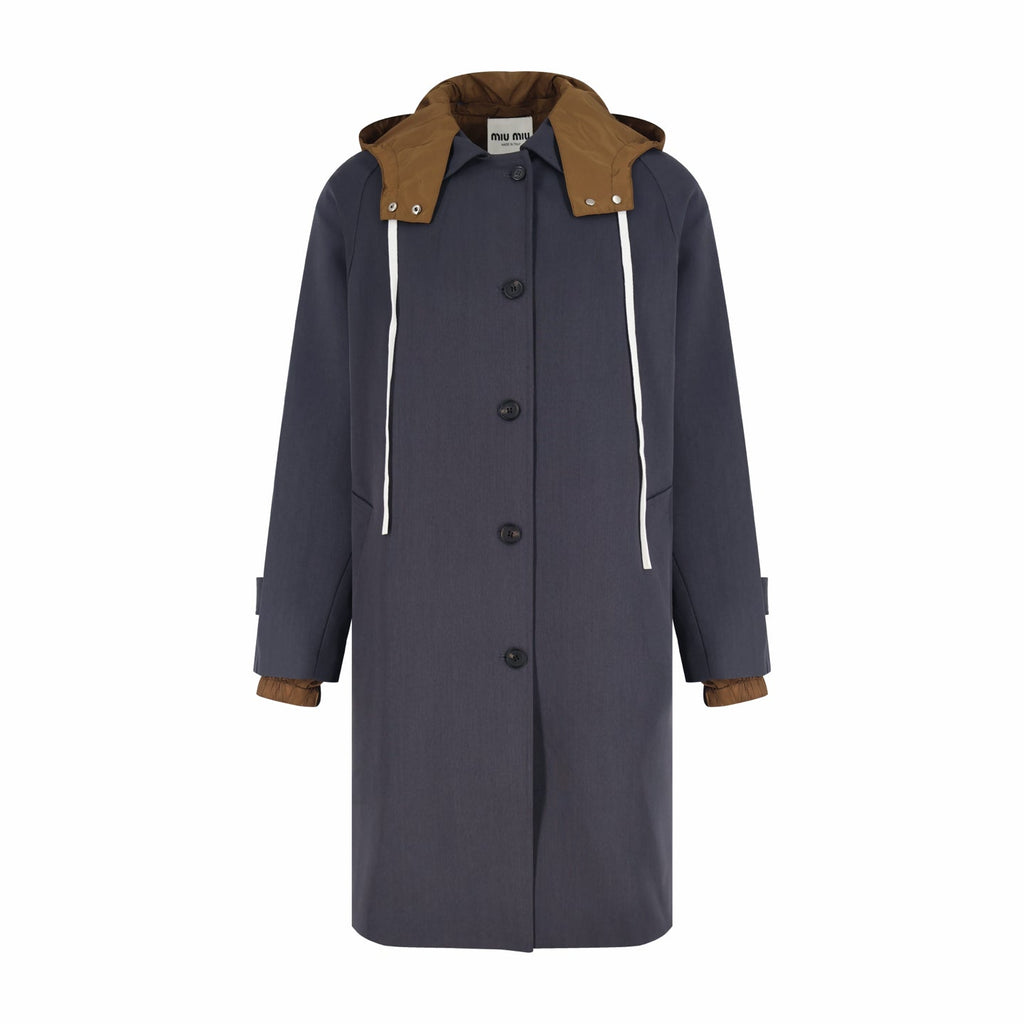 MiuMiu Yellow Hat Mid-Length Jacket Trench Coat