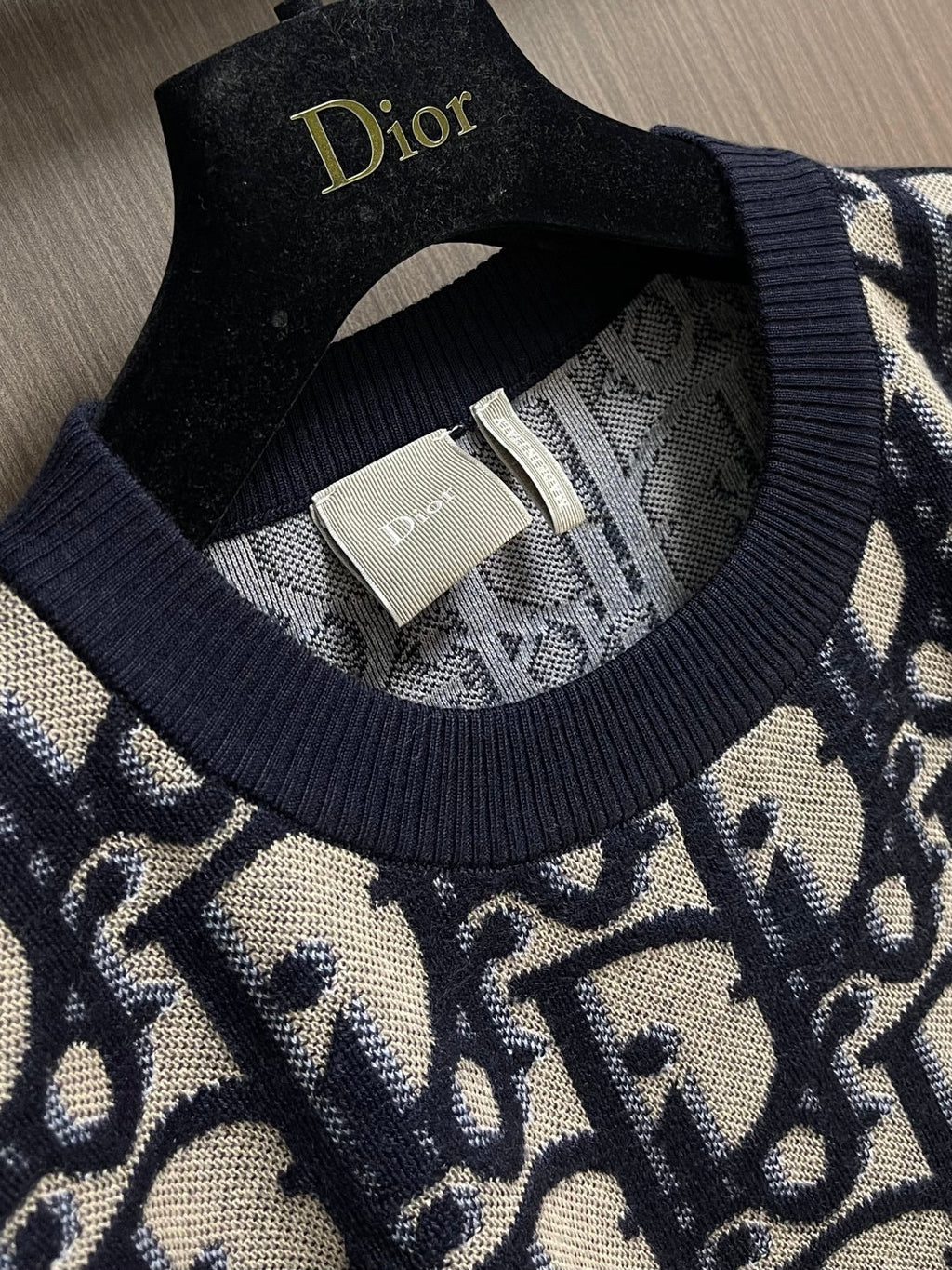 Dior Monogram Jacquard Crew Neck Sweater