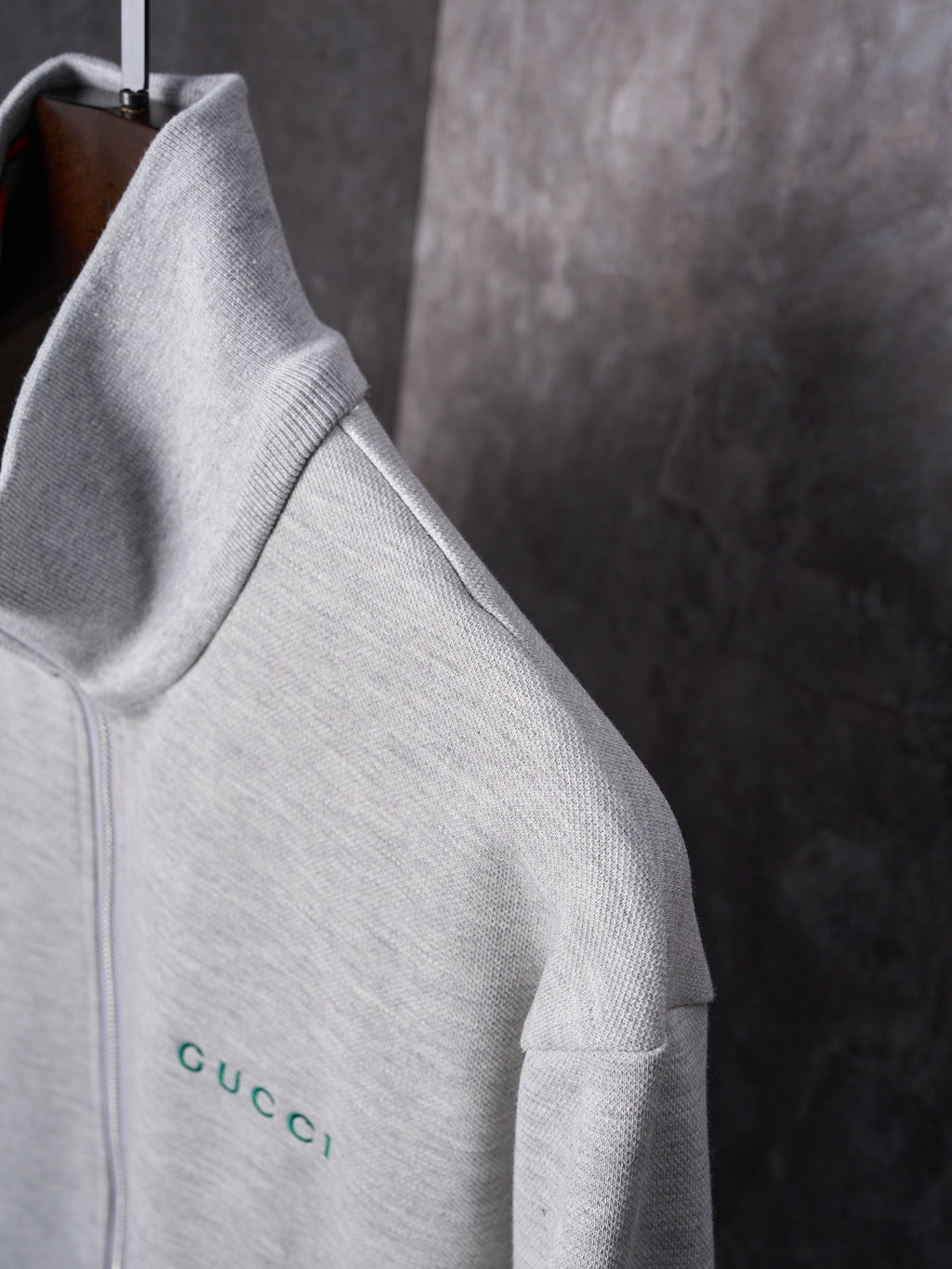 GG Knit Zipper Stand Collar Jacket