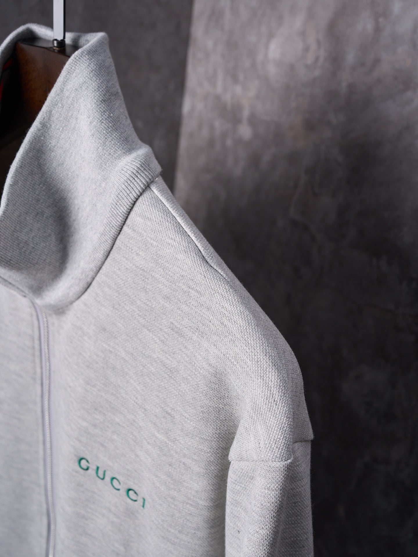 GG Knit Zipper Stand Collar Jacket