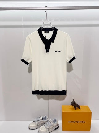 Fendi Double FF Monsters Eye Knit Polo Shirt