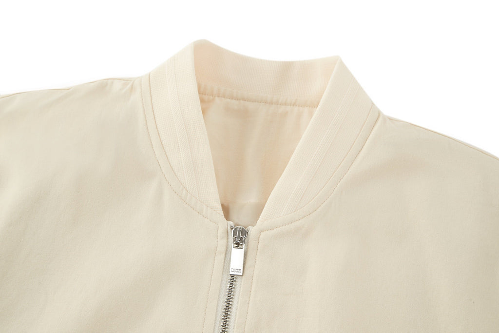 Dior Embriodered Baseball Jacket with Badge (Off-White)
