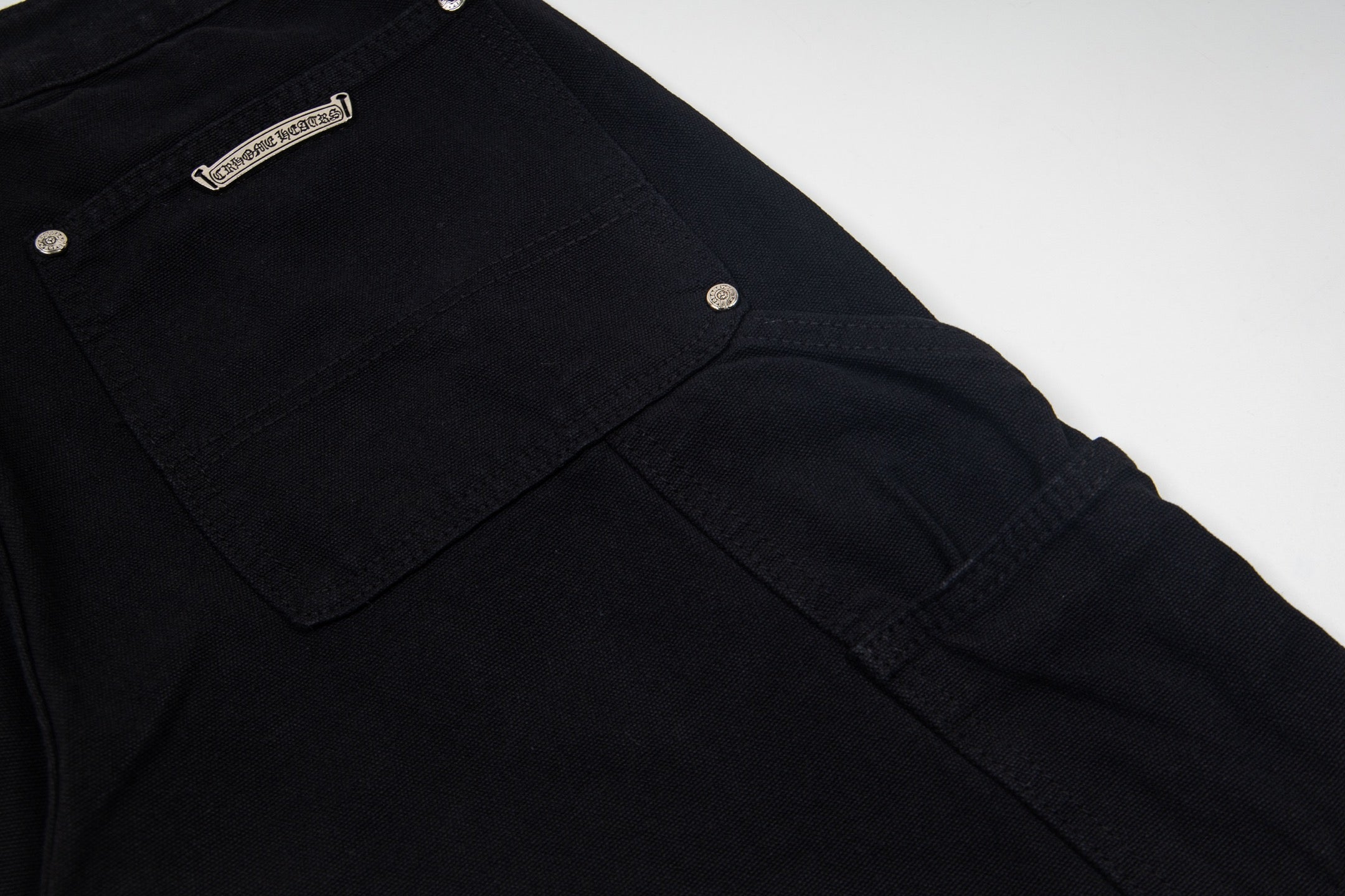 CH Logging Patchwork Leather Washed Jeans