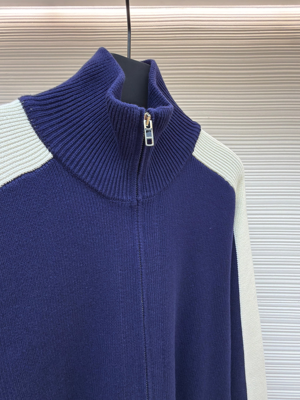 Gucci Embroidered Patchwork Knit Zip -Up Sweater