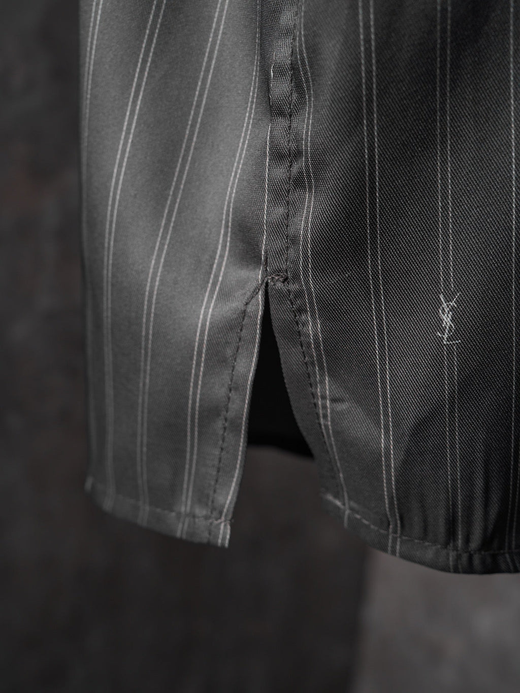 YSL Striped Jacquard Silk T-Shirt