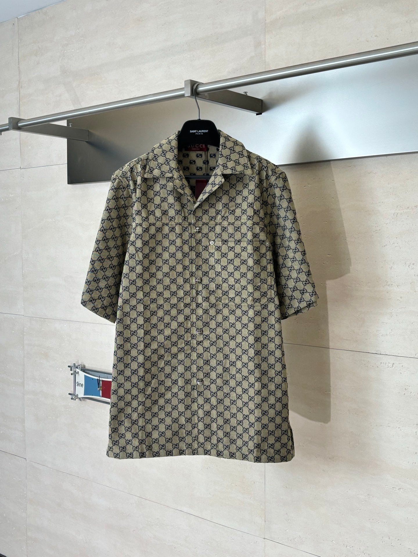 Gucci Double G All-over Jacquard Suit Short-Sleeve Shirt