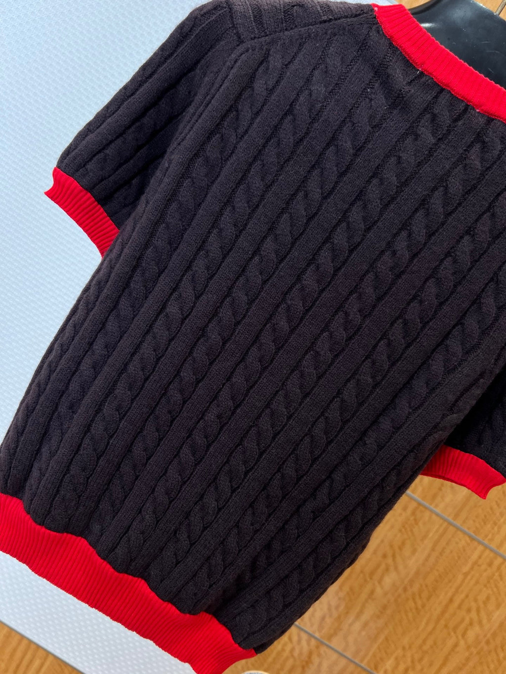 Miu Miu Knit Short-Sleeve Sweater